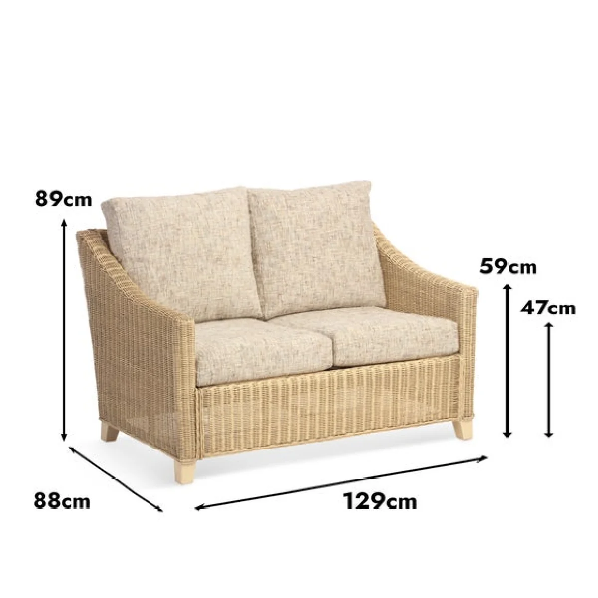 Desser Dijon Rattan Athena Stripe 2 Seater Sofa & 2 Chairs Set – image 5