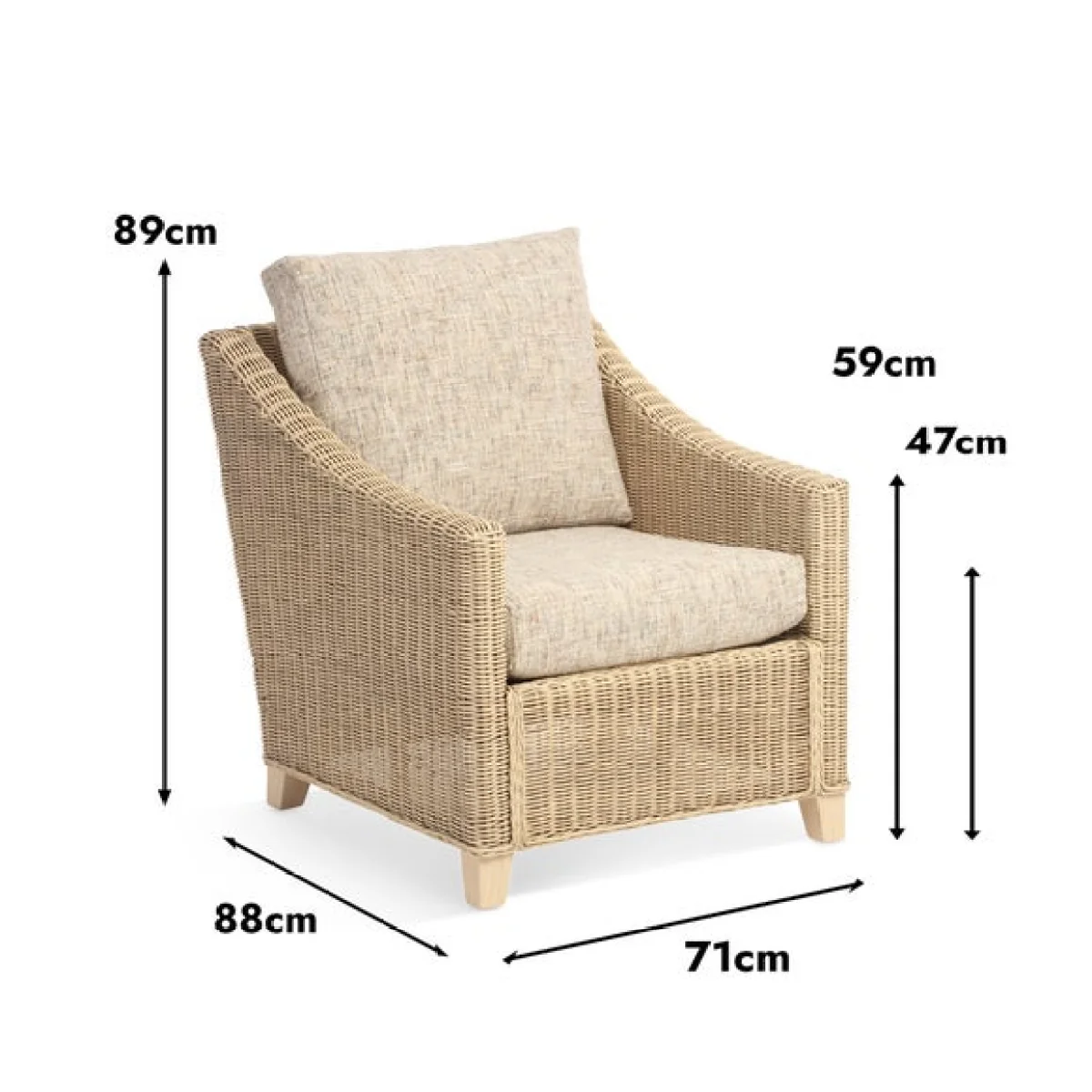 Desser Dijon Rattan Athena Stripe 2 Seater Sofa & 2 Chairs Set – image 6