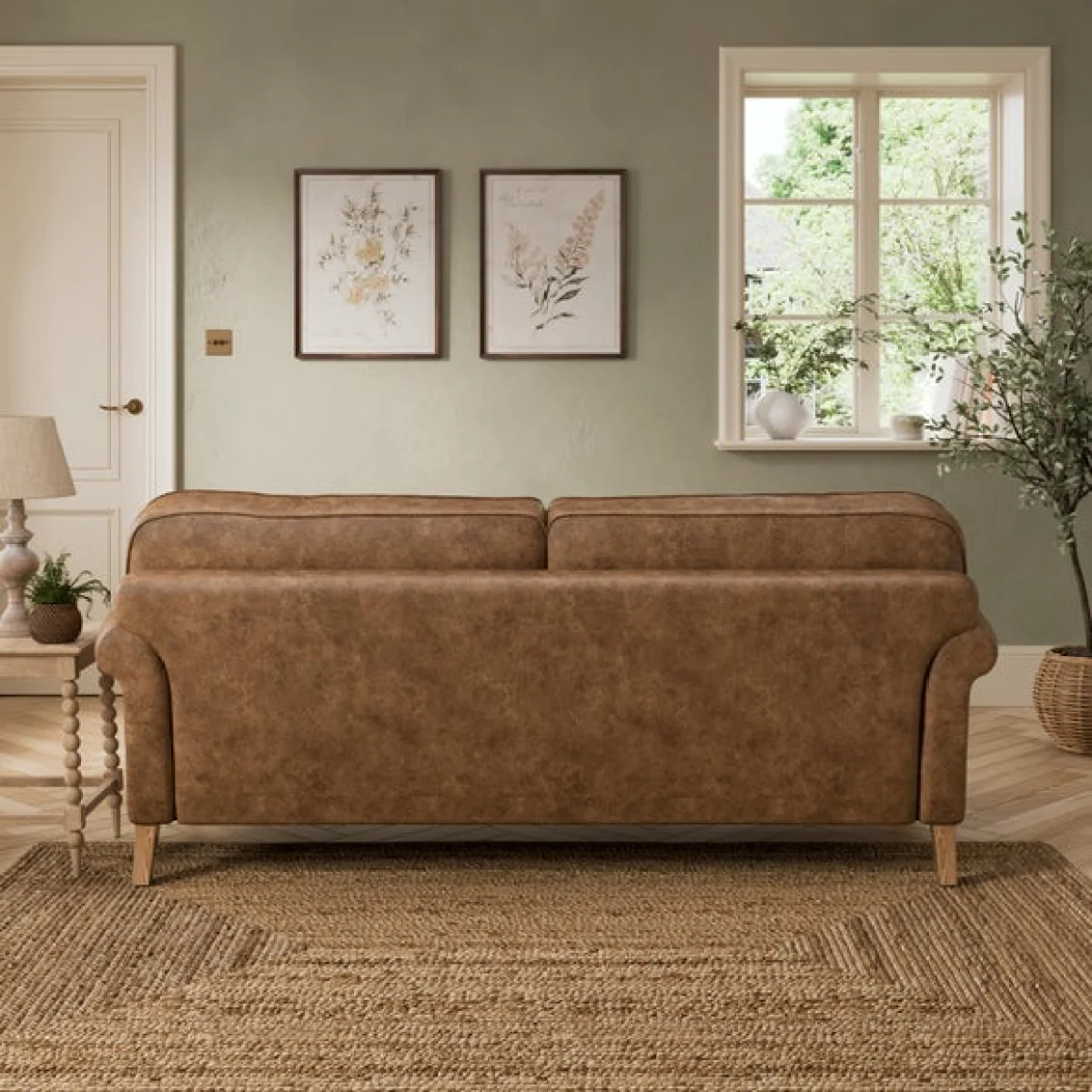 Millie Soft Faux Leather 3 Seater Sofa – image 2