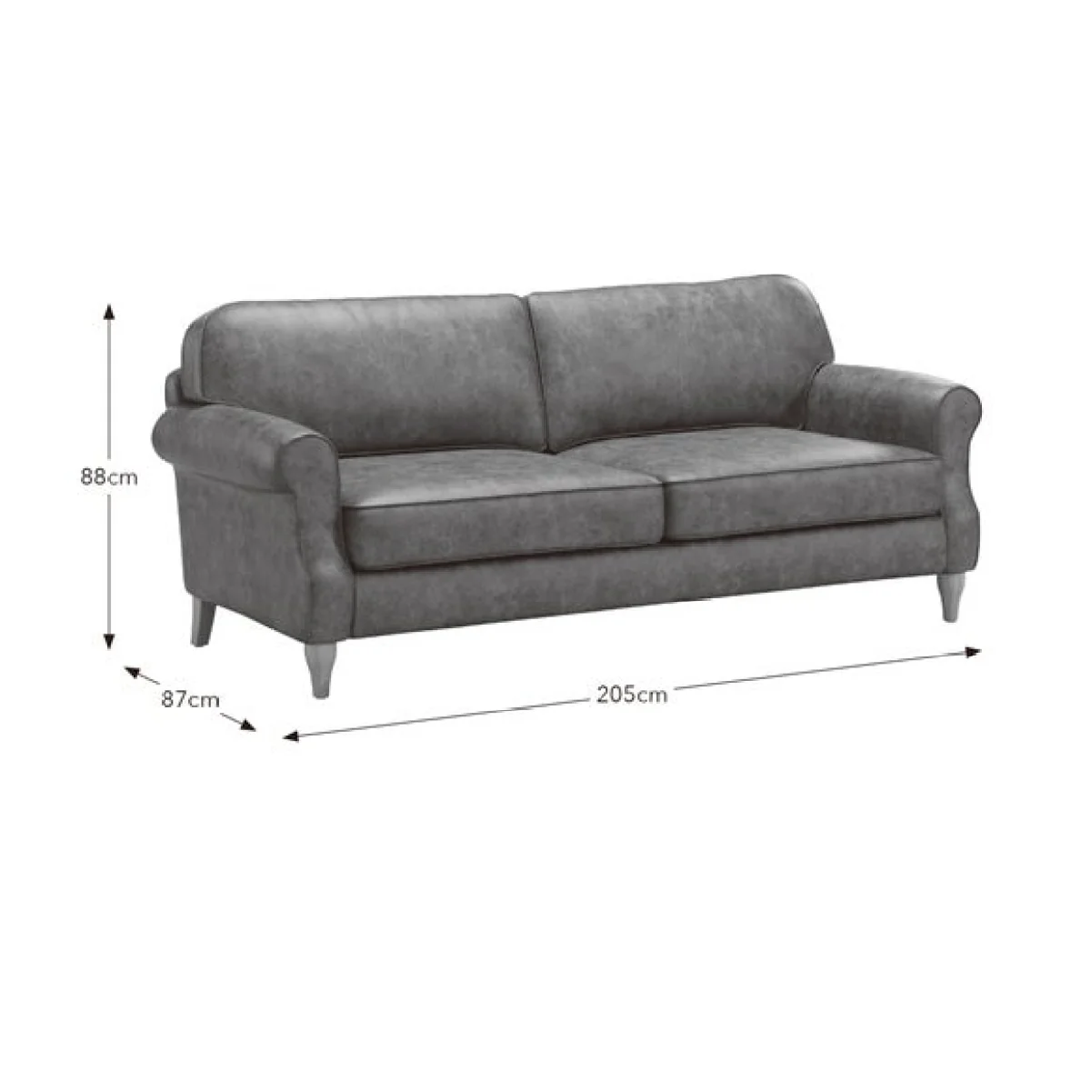 Millie Soft Faux Leather 3 Seater Sofa – image 9