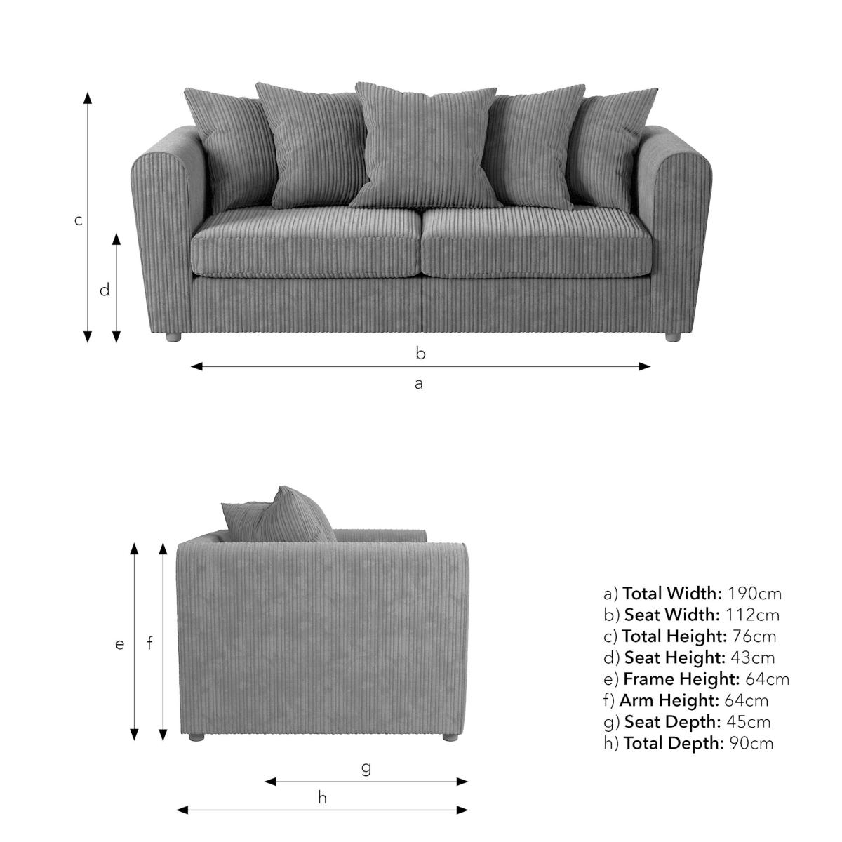 Return - Blake Jumbo Cord 3 Seater Sofa – image 9