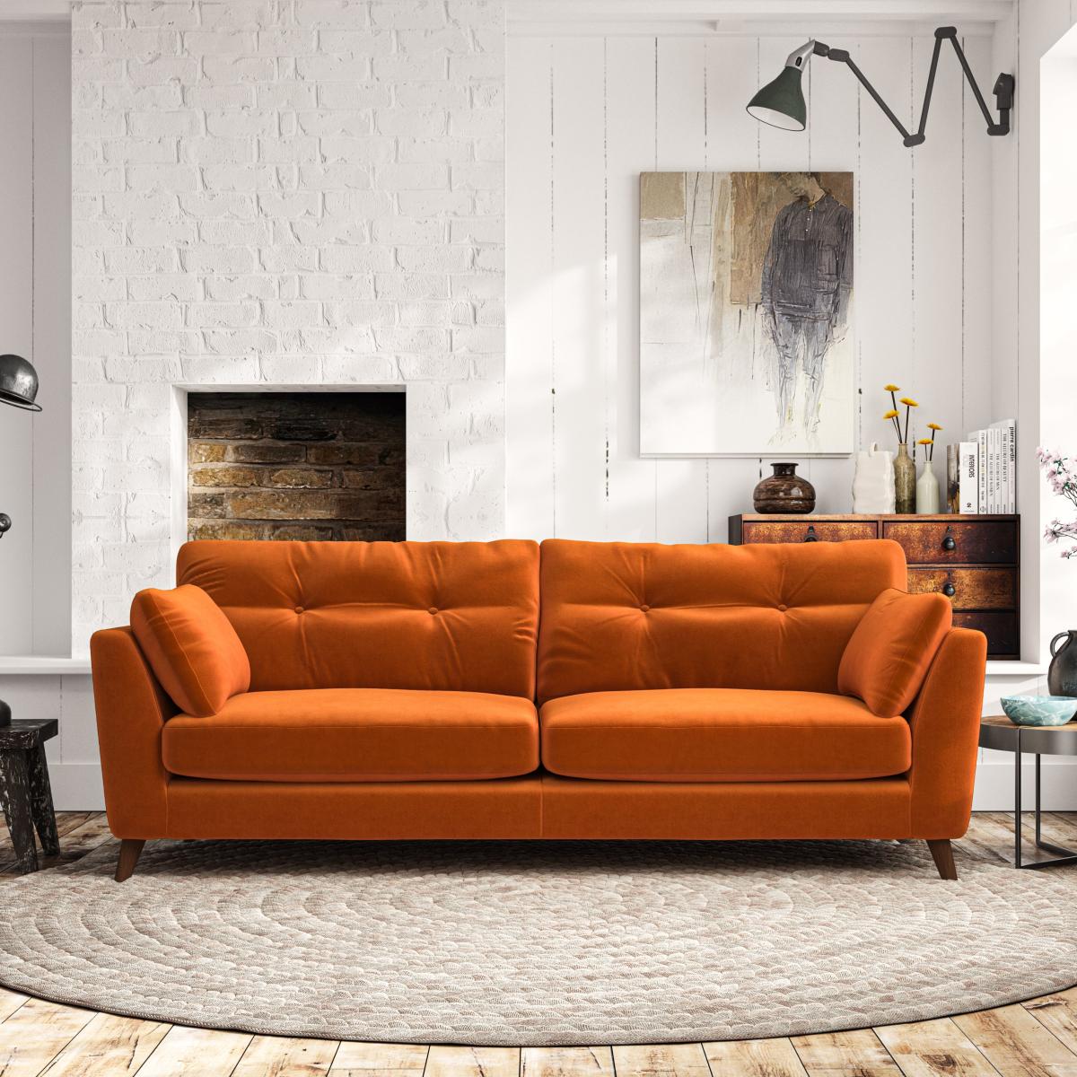 Peyton 4 Seater Sofa House Velvet Ginger – image 1