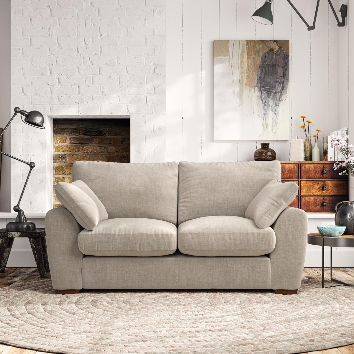 Madison Large 2 Seater Sofa Tonal Plush Chenille Natural – image 2