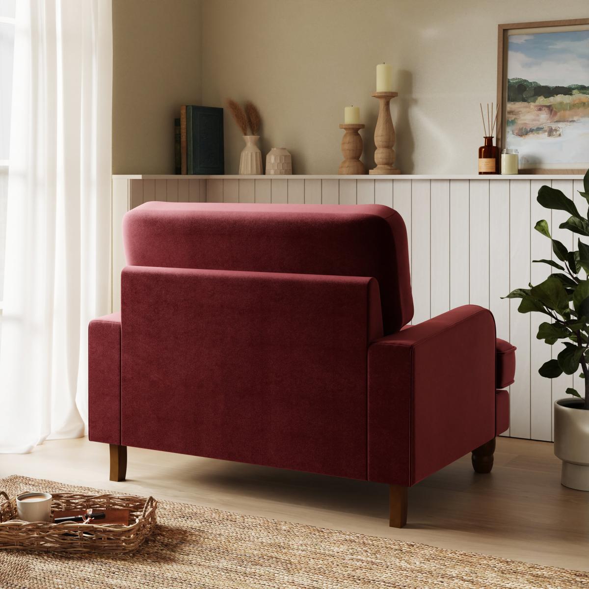 Beatrice Velvet Snuggle Sofa Mulberry – image 2