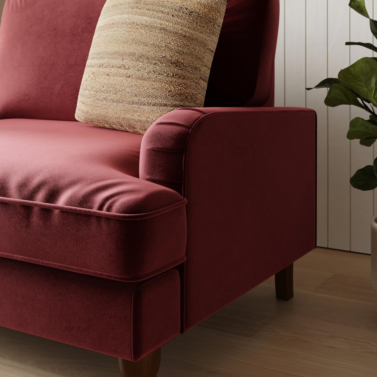 Beatrice Velvet Snuggle Sofa Mulberry – image 3