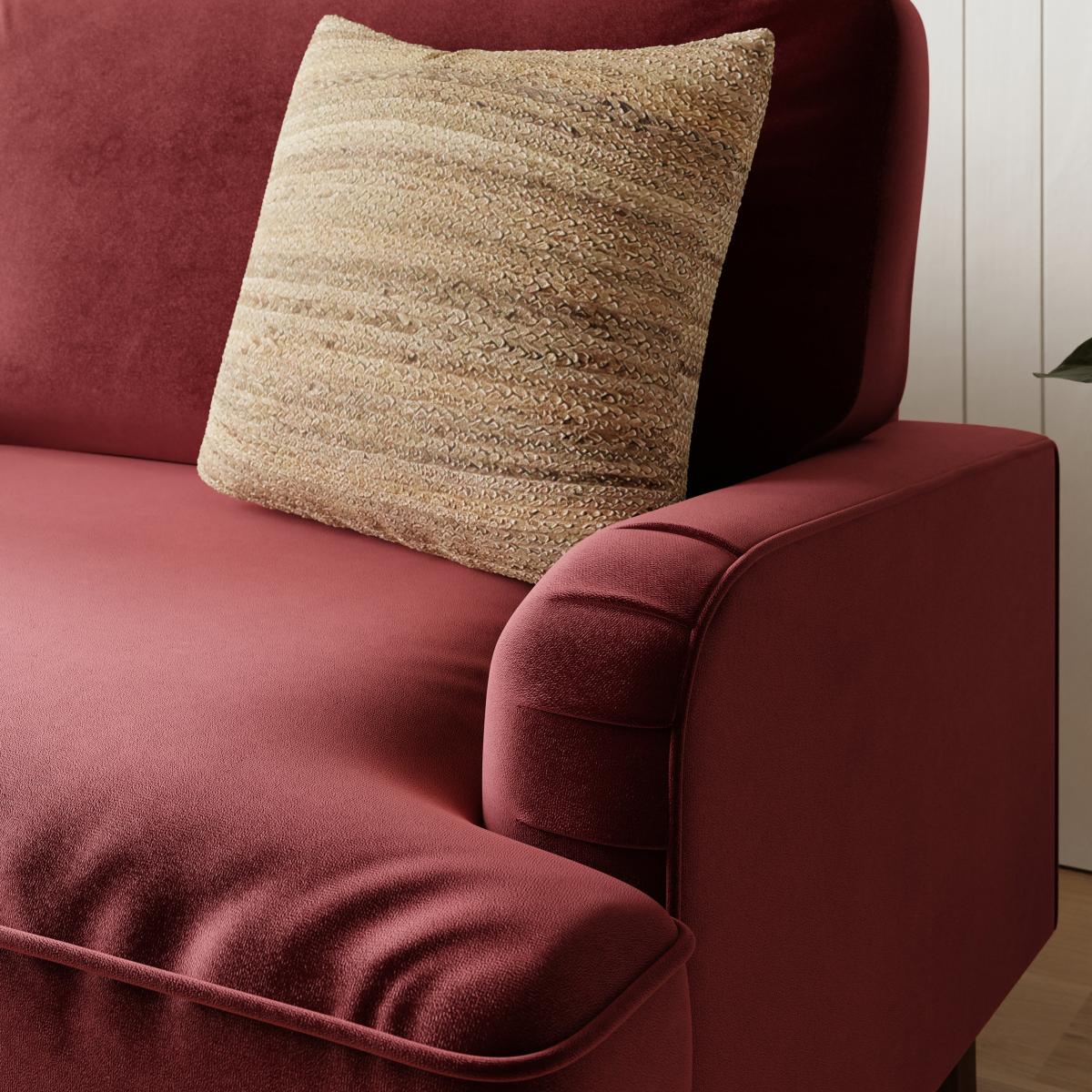 Beatrice Velvet Snuggle Sofa Mulberry – image 4