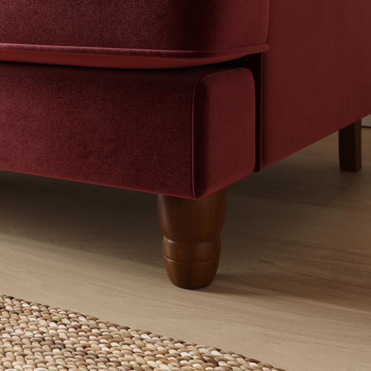 Beatrice Velvet Snuggle Sofa Mulberry – image 5