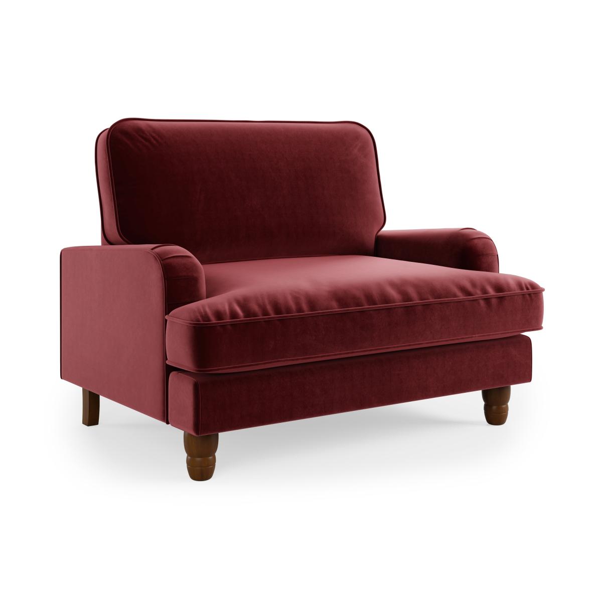 Beatrice Velvet Snuggle Sofa Mulberry – image 7