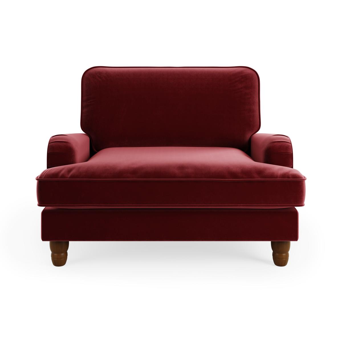 Beatrice Velvet Snuggle Sofa Mulberry – image 8