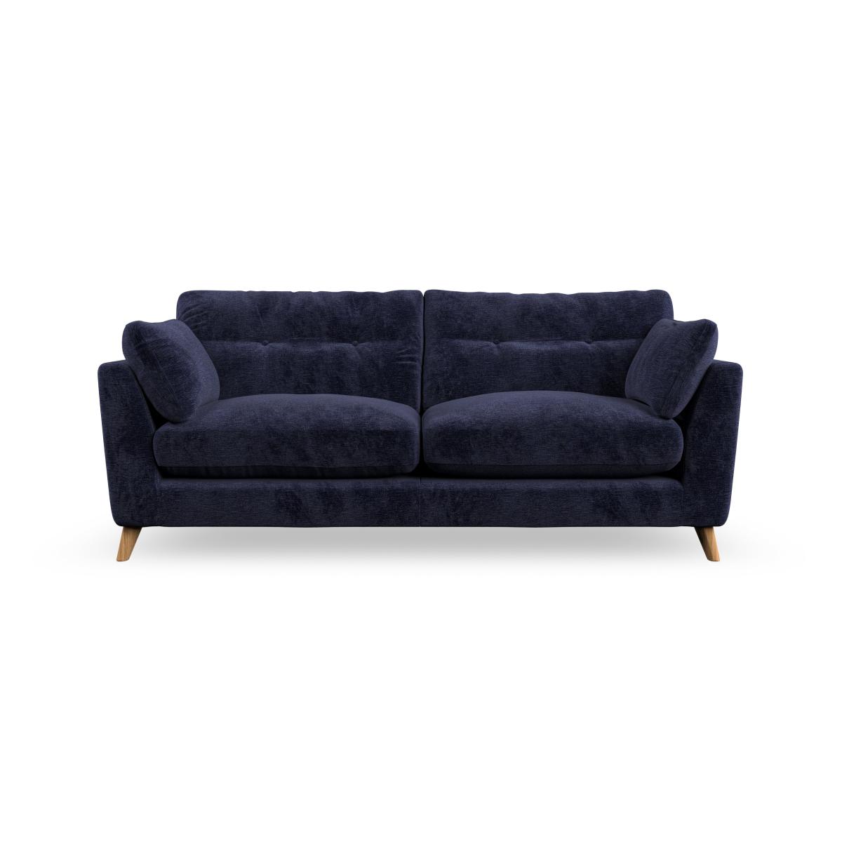 Peyton Large 3 Seater Sofa Luxury Chenille Luxe Navy – image 3