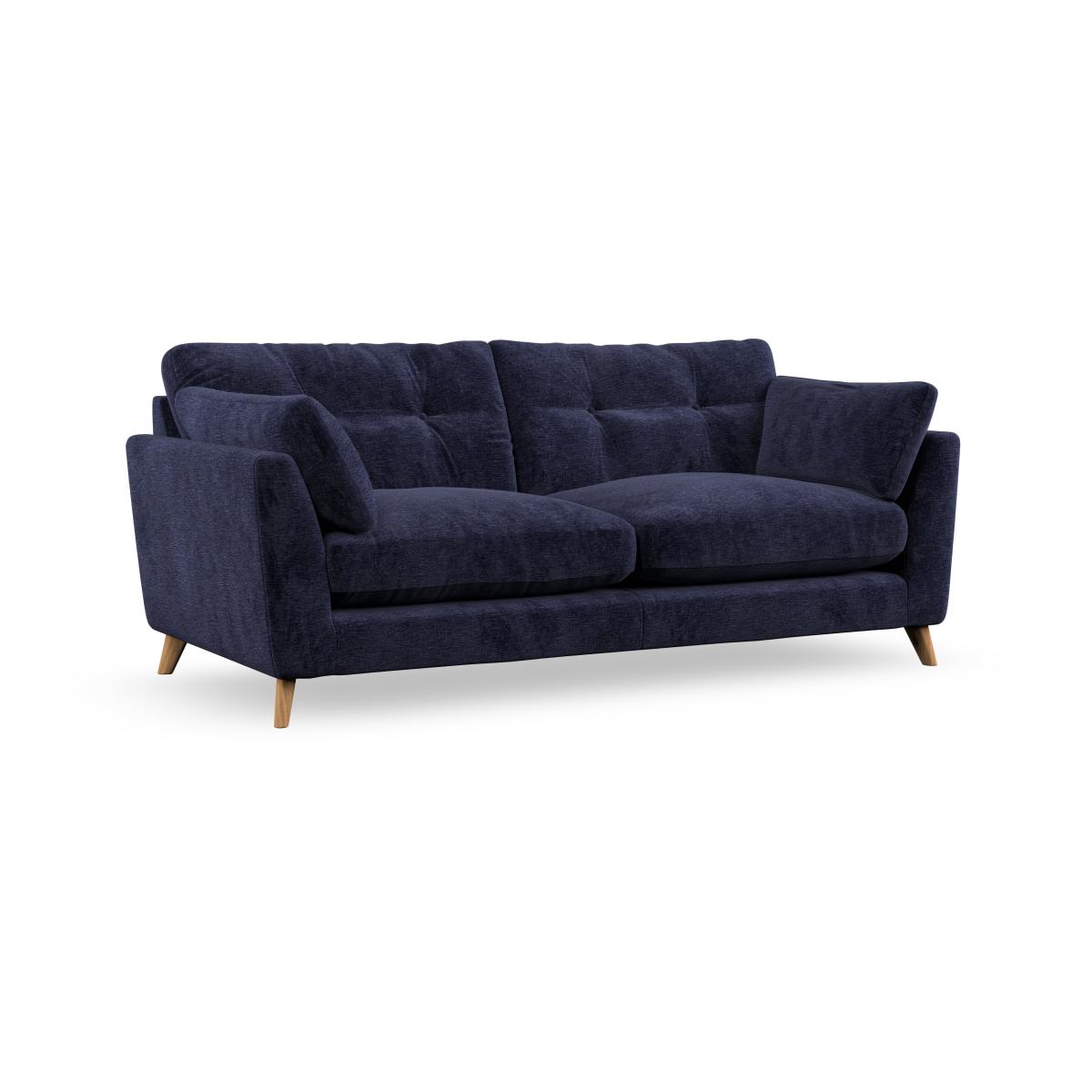 Peyton Large 3 Seater Sofa Luxury Chenille Luxe Navy – image 4