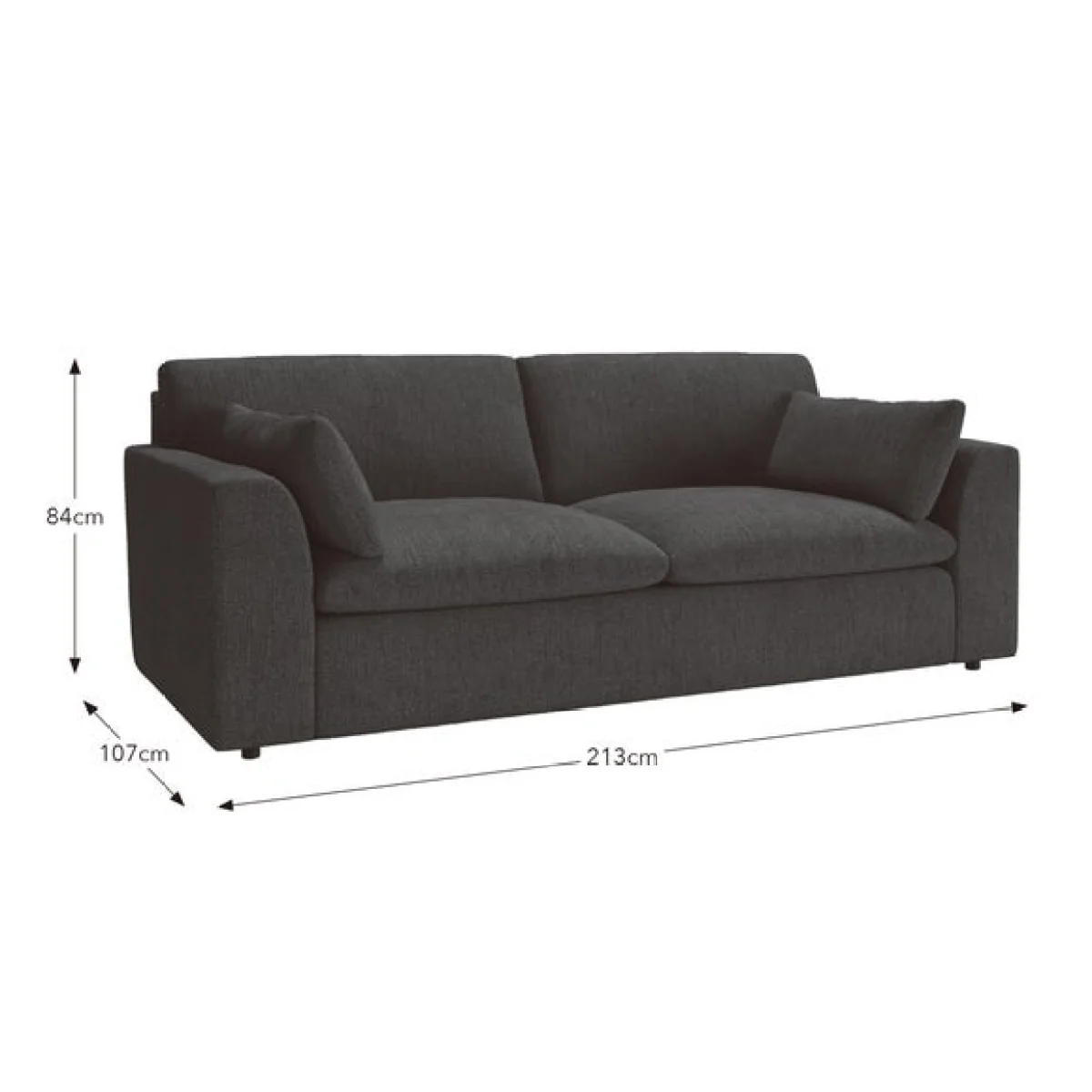Aspen Textured Faux Linen 3 Seater Sofa – image 9