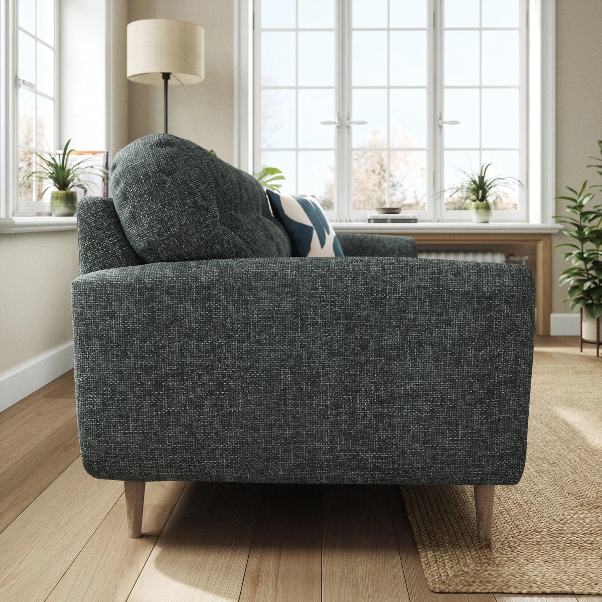 Sven Chunky Chenille 4 Seater Sofa Navy – image 2