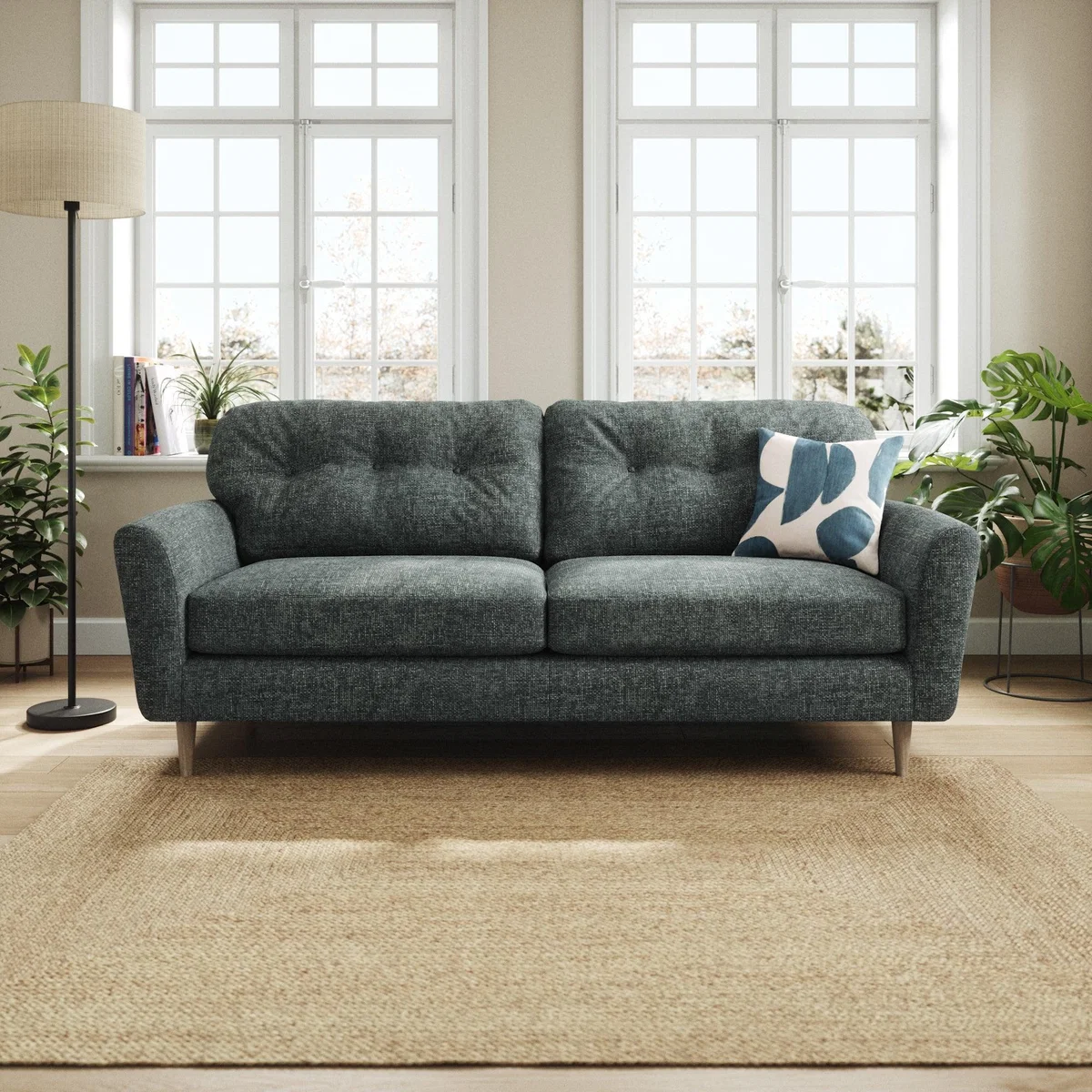 Sven Chunky Chenille 4 Seater Sofa Navy – image 1
