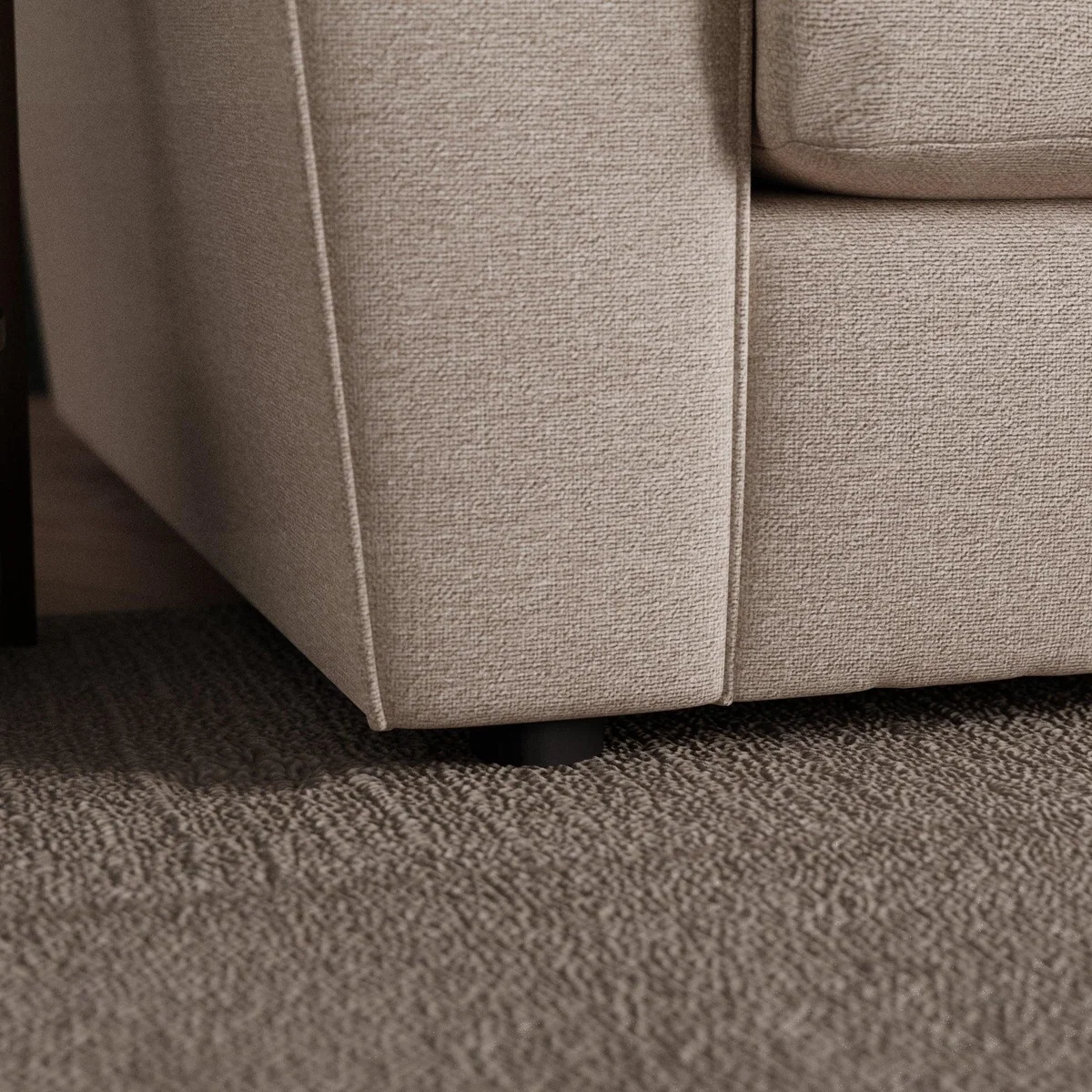Return - Blake Soft Texture Fabric 3 Seater Sofa, Natural – image 7