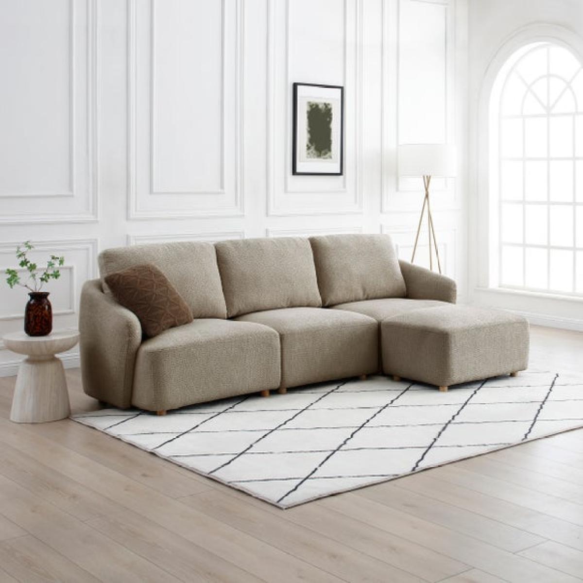 Lyla Boucle Modular 3 Seater with Footstool – image 2