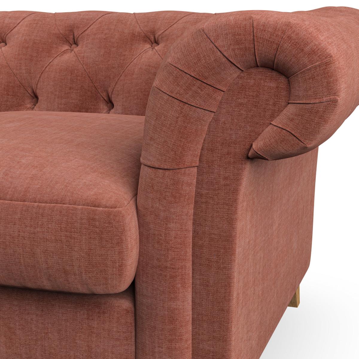 Pimlico 3 Seater Sofa Tonal Plush Chenille Terracotta – image 2