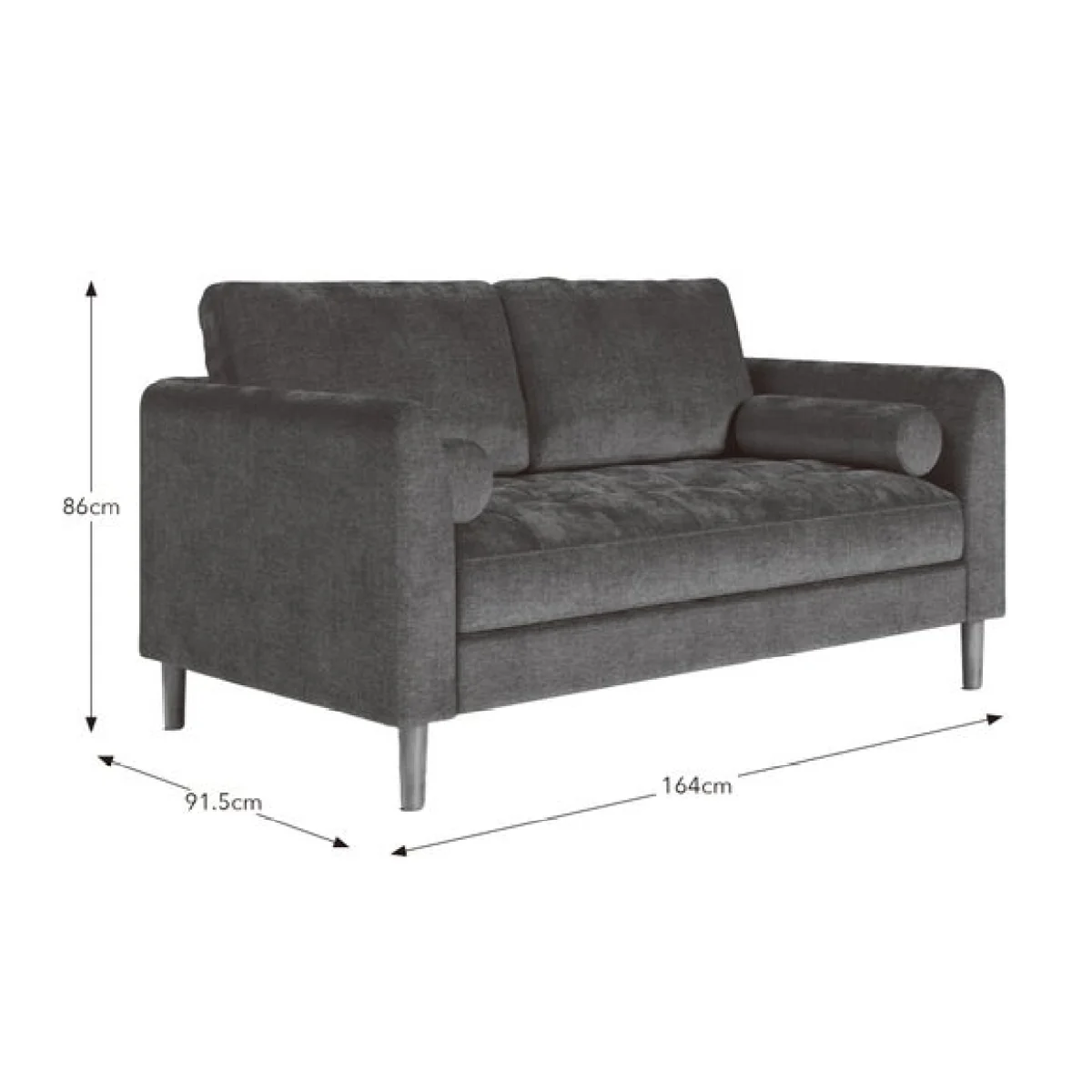 Max Soft Tonal Chenille 2 Seater Sofa – image 9