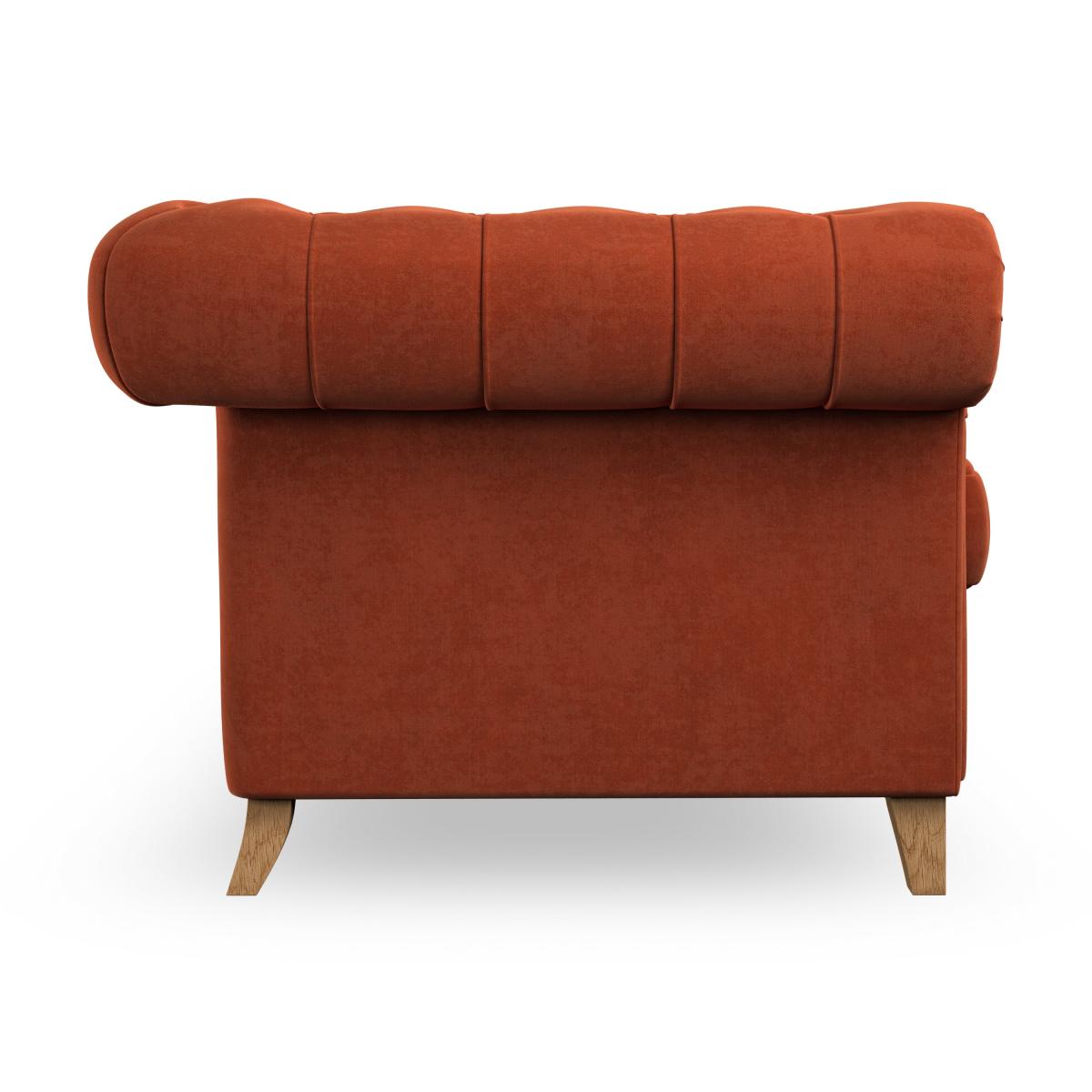 Pimlico Large 3 Seater Sofa Luxury Velvet Orange Umber – image 6
