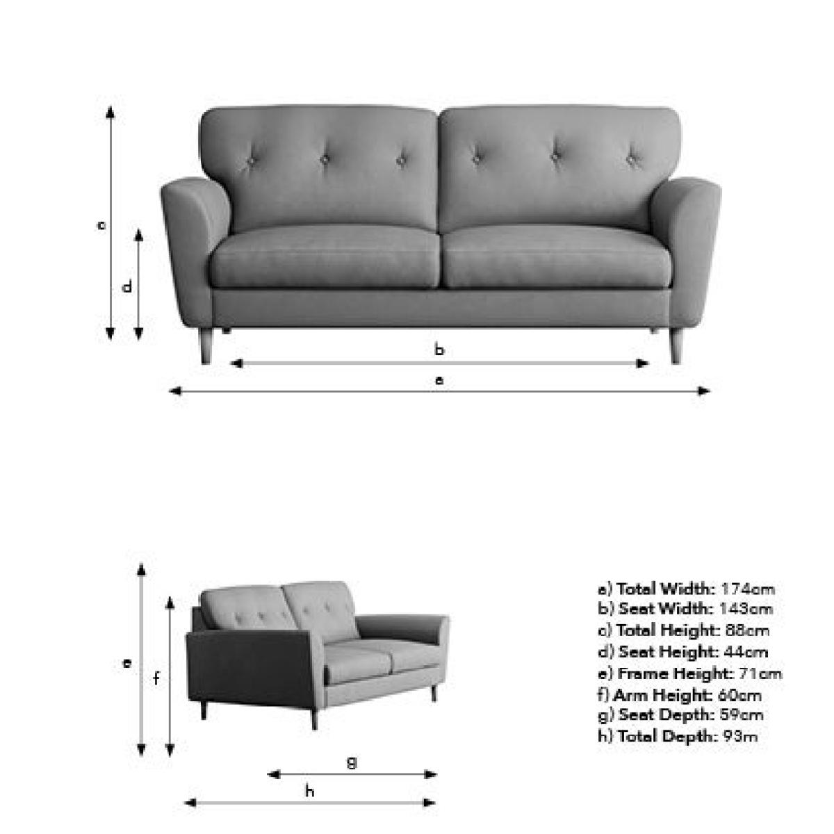 Return - Sven Tonal Weave 3 Seater Sofa, Grey – image 9