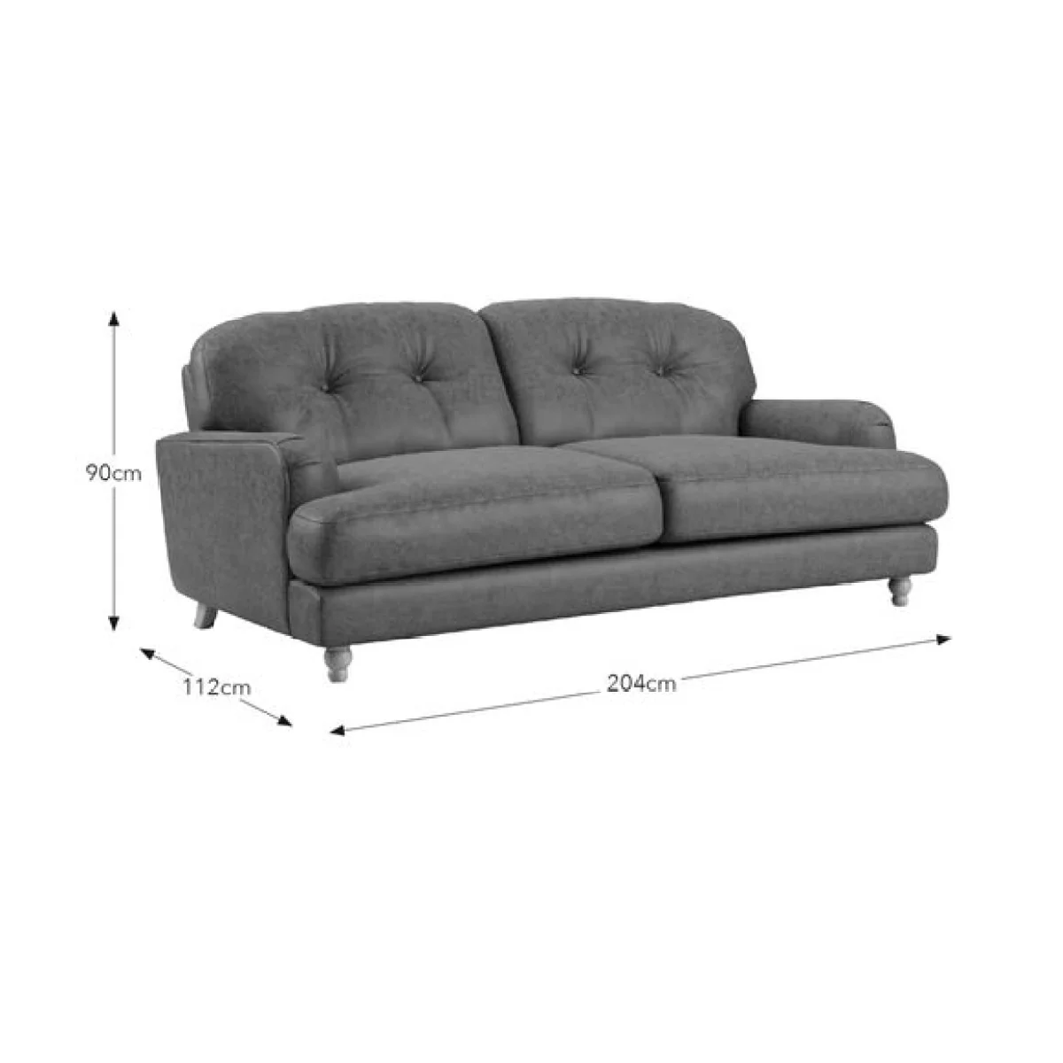 Martha 3 Seater Arizona Faux Leather Sofa – image 9