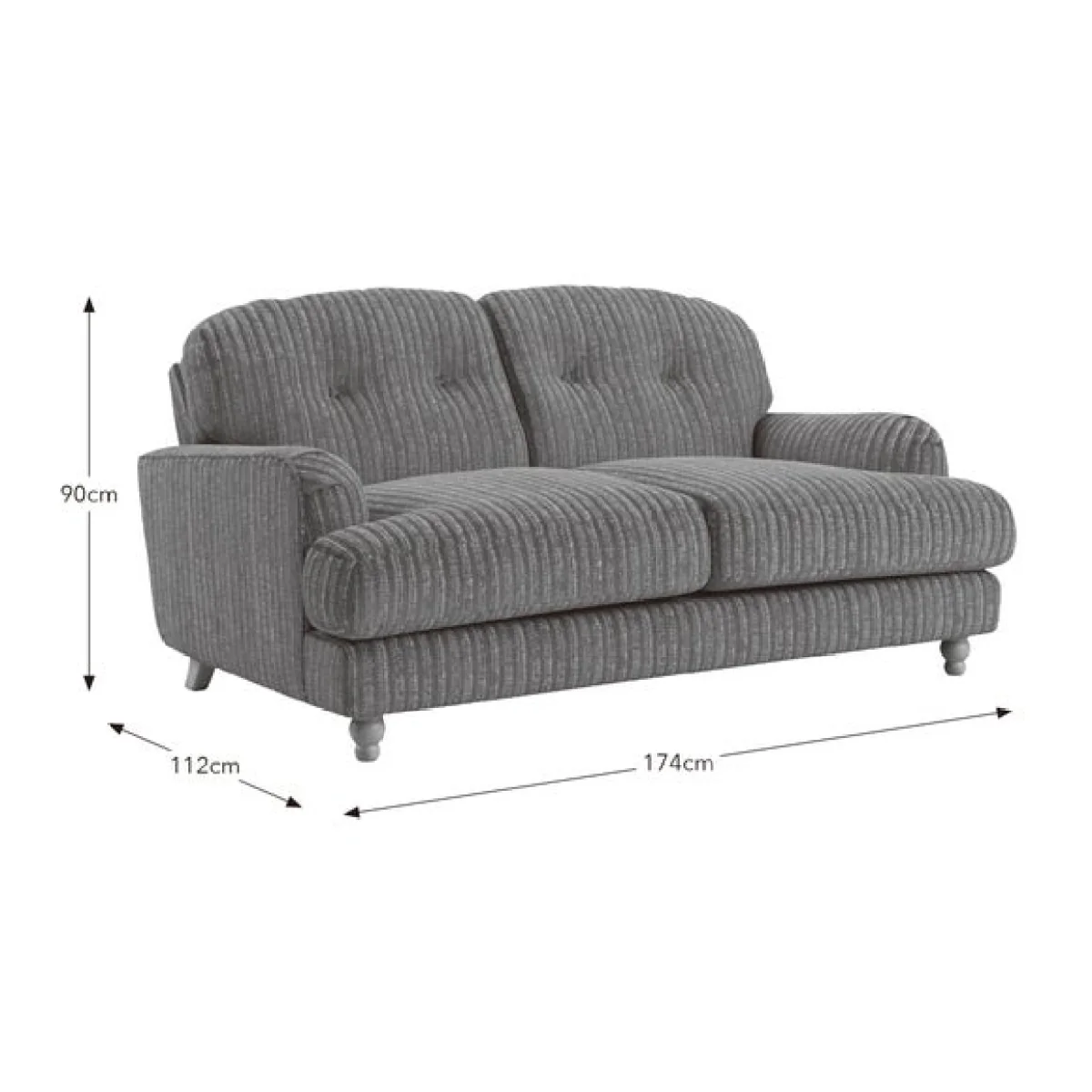 Martha Chunky Chenille Stripe 2 Seater Sofa – image 9