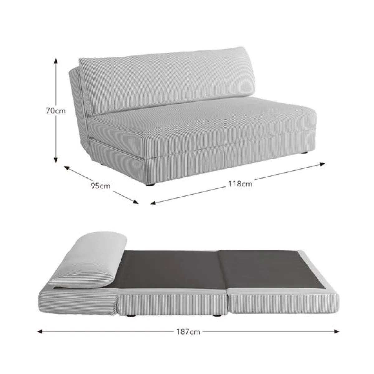 Jenner Tiny Stripe Small Double 2 Seater Sofa Bed – image 9