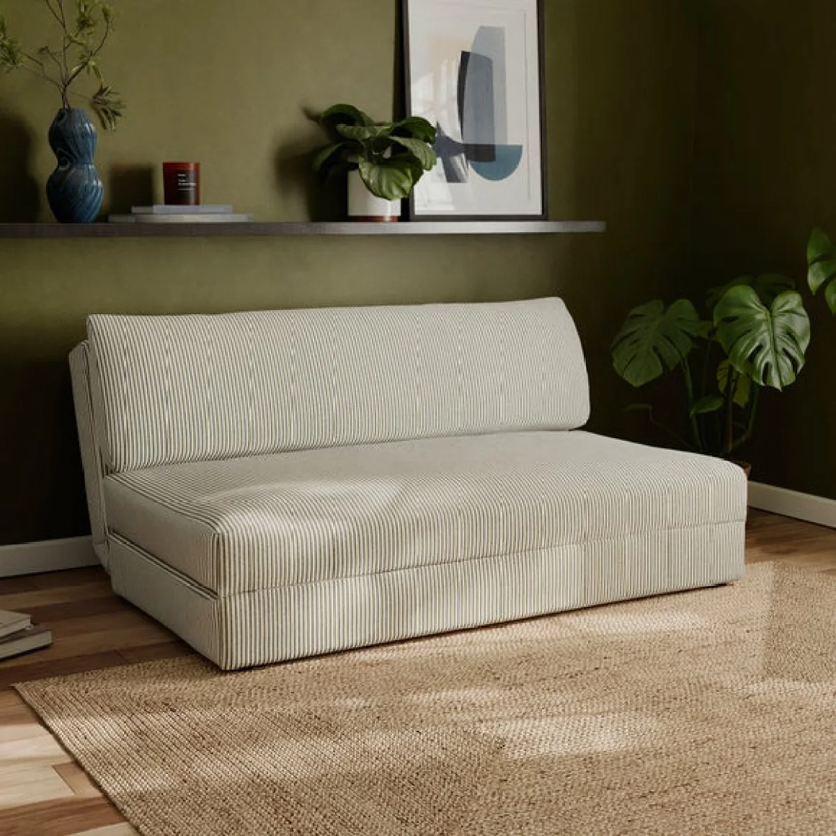 Jenner Tiny Stripe Small Double 2 Seater Sofa Bed – image 1