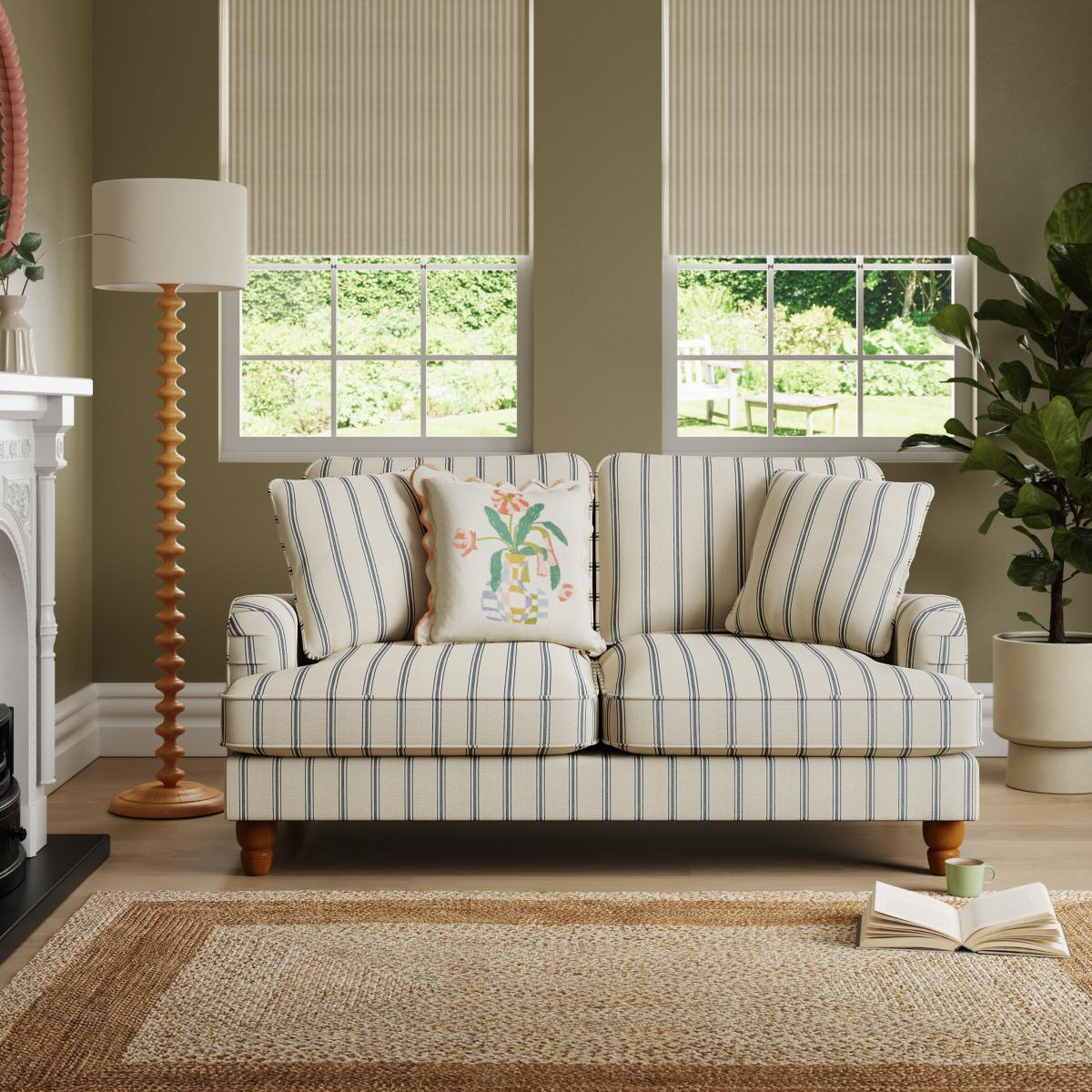 Beatrice Folkstone Stripe 2 Seater Sofa Folkstone Stripe Blue – image 1