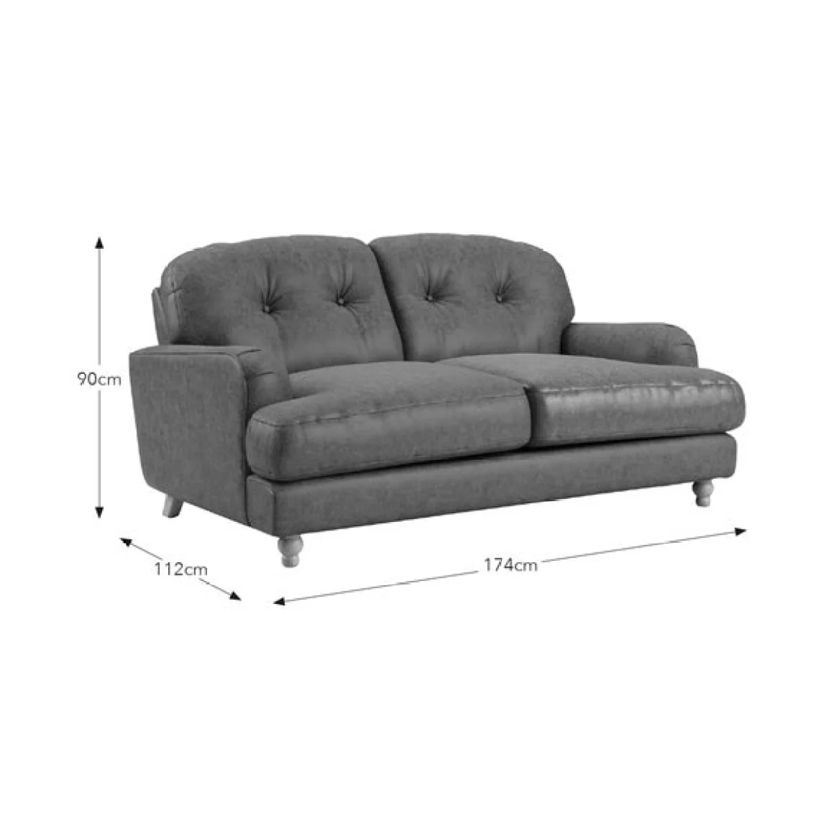 Martha 2 Seater Arizona Faux Leather Sofa – image 9