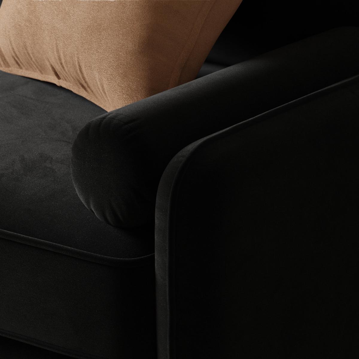 Cassie Velvet 2 Seater Sofa in a Box Black – image 4