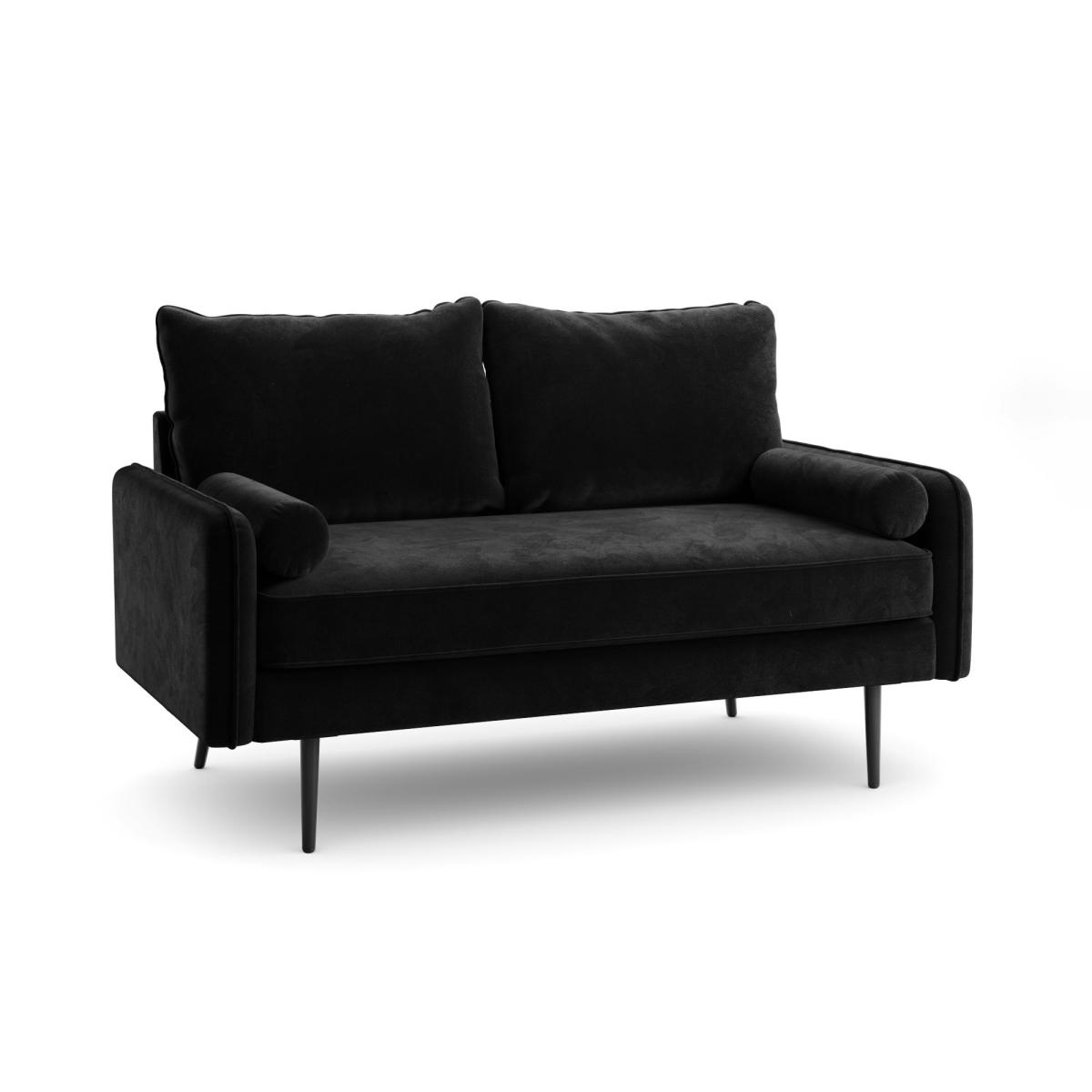 Cassie Velvet 2 Seater Sofa in a Box Black – image 7