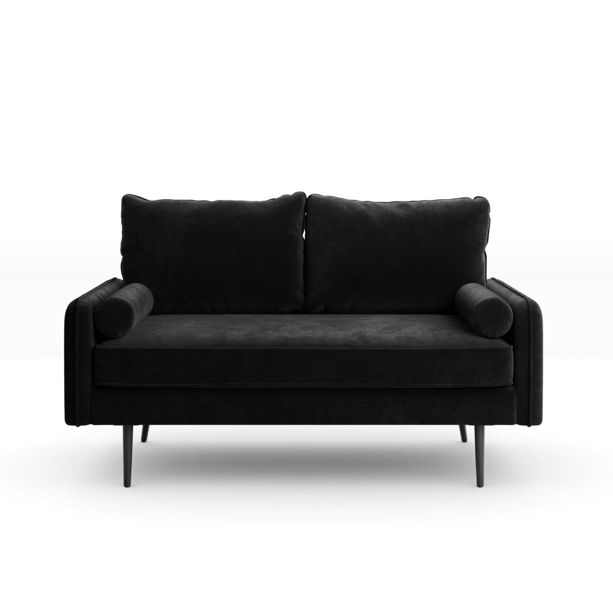 Cassie Velvet 2 Seater Sofa in a Box Black – image 8
