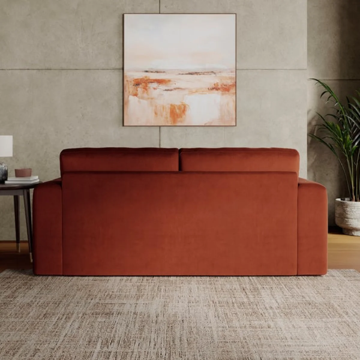 Abel Matte Velvet 3 Seater Sofa – image 2