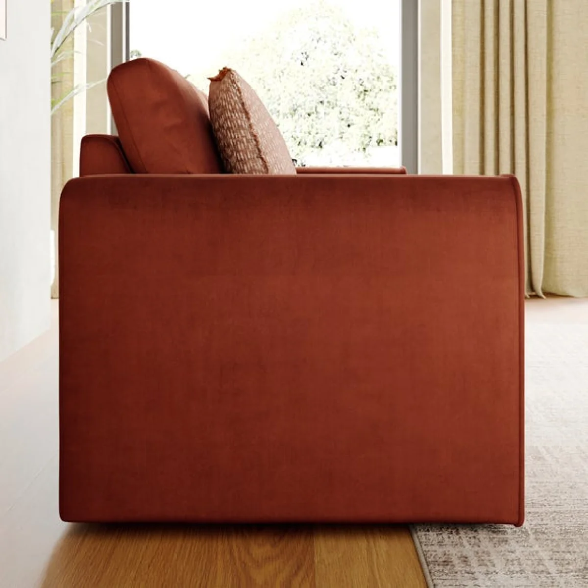 Abel Matte Velvet 3 Seater Sofa – image 3