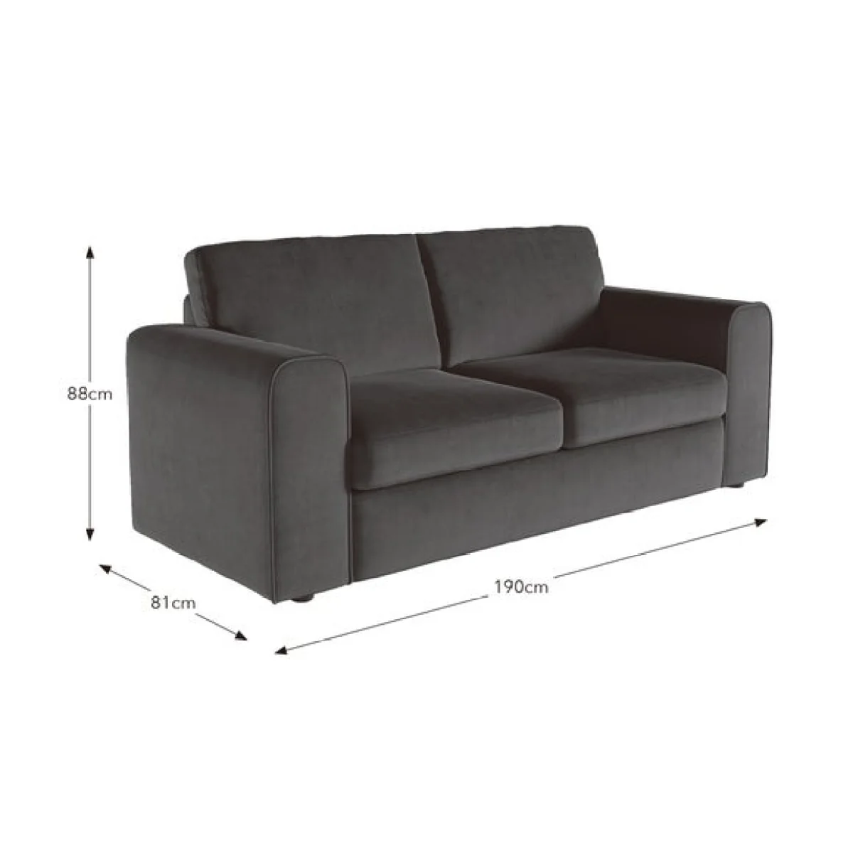 Abel Matte Velvet 3 Seater Sofa – image 9