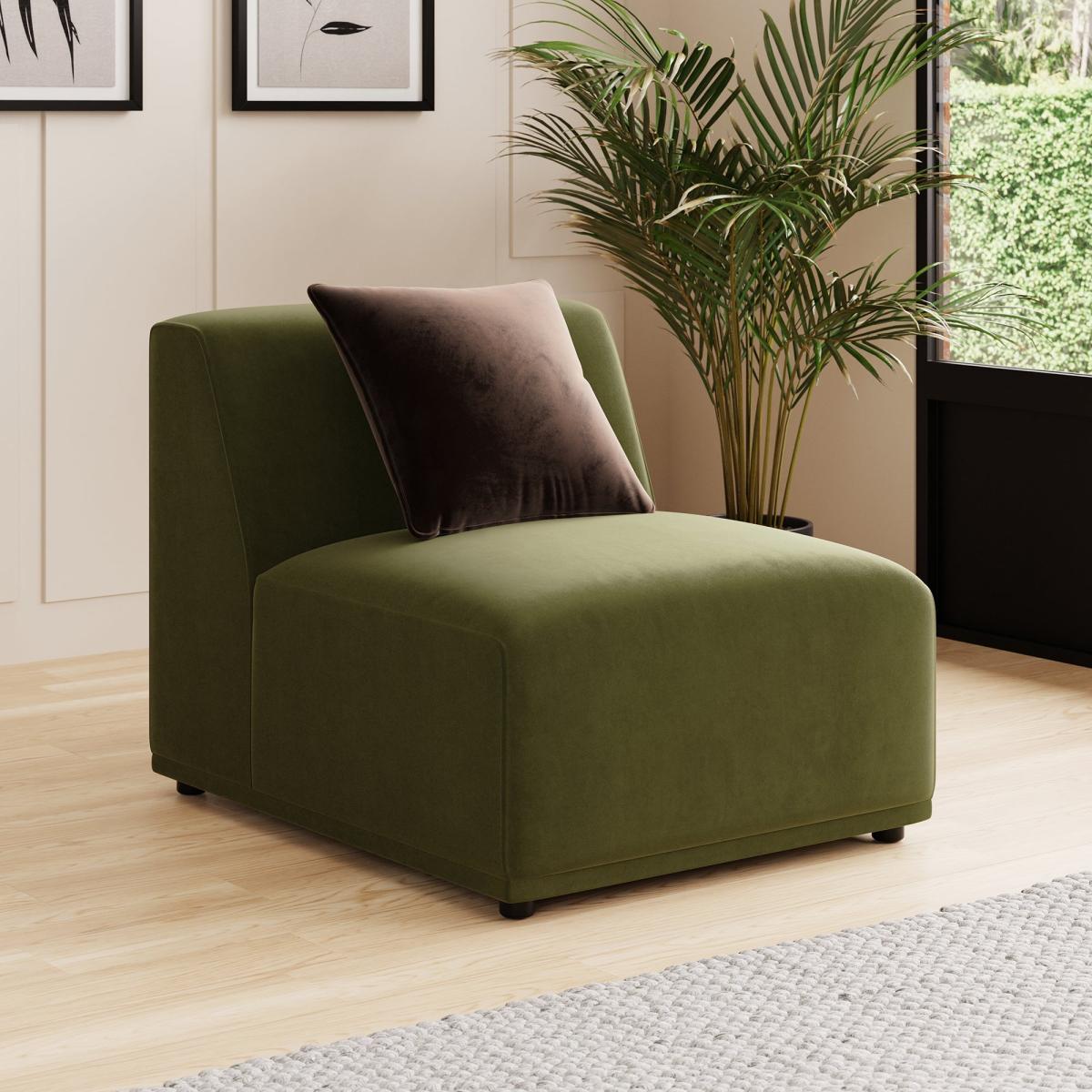 Modular Cruz Olive Velvet 3 Seater Sofa Velvet Olive – image 3