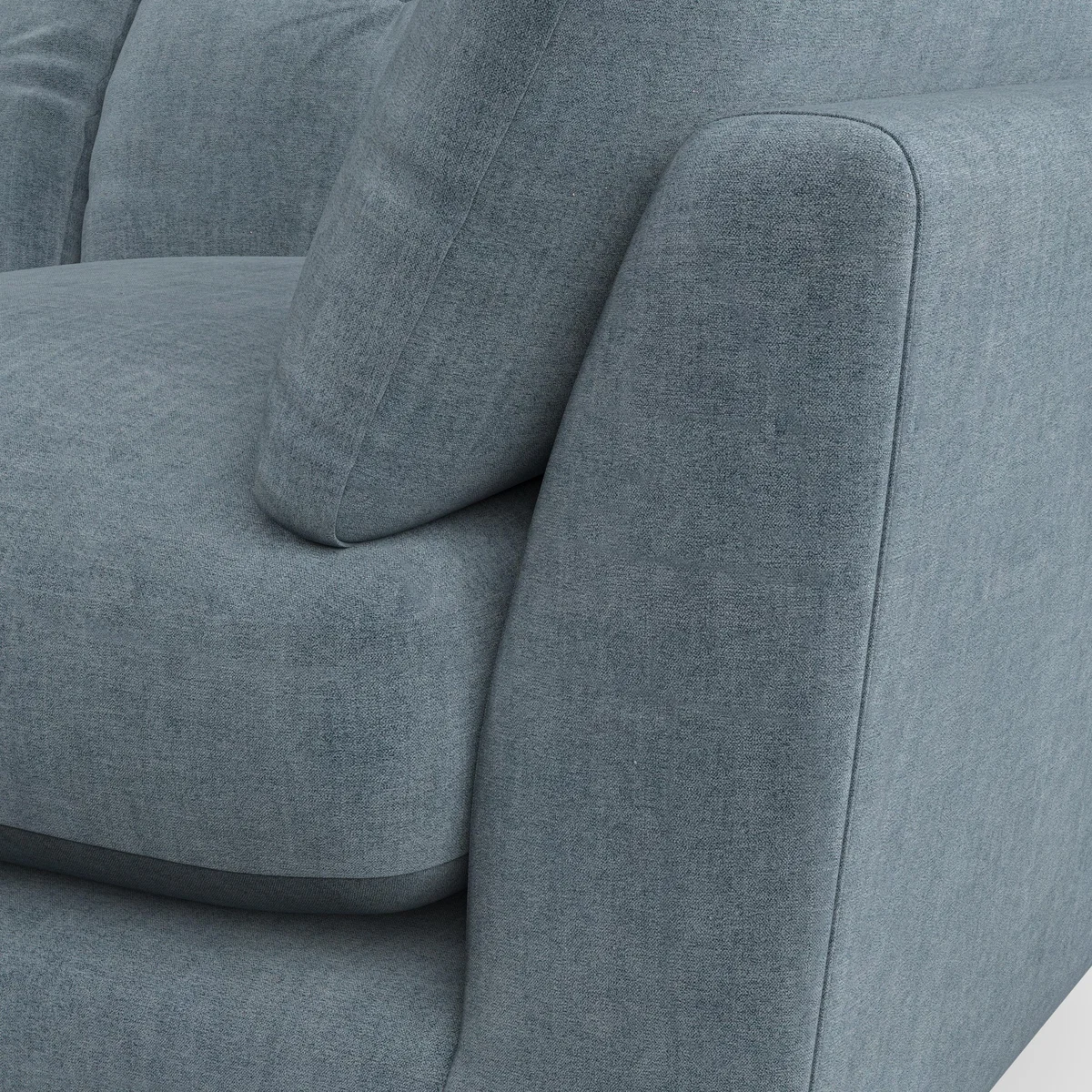 Peyton 4 Seater Sofa Tonal Plush Chenille Aqua – image 1