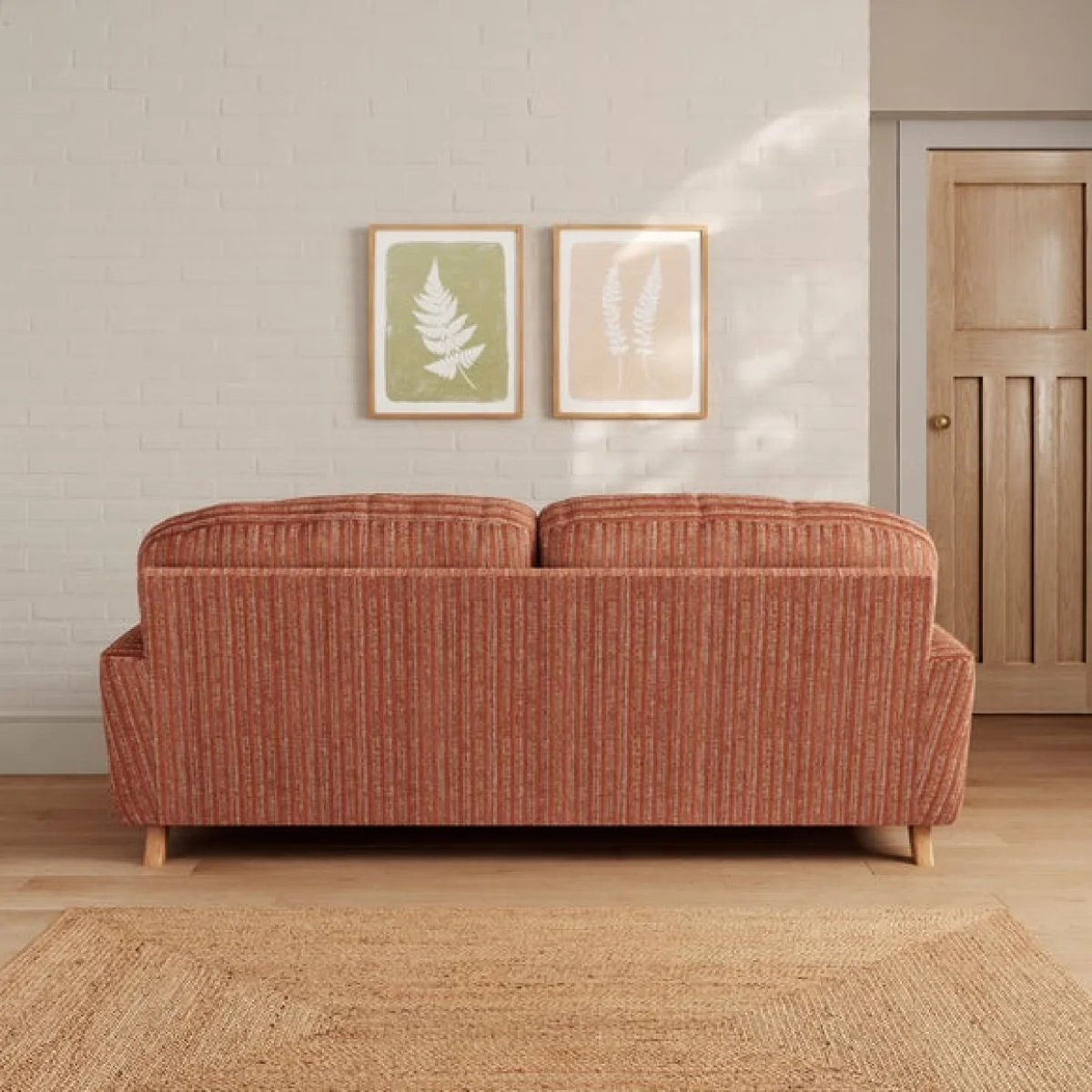 Martha Chunky Chenille Stripe 3 Seater Sofa – image 2