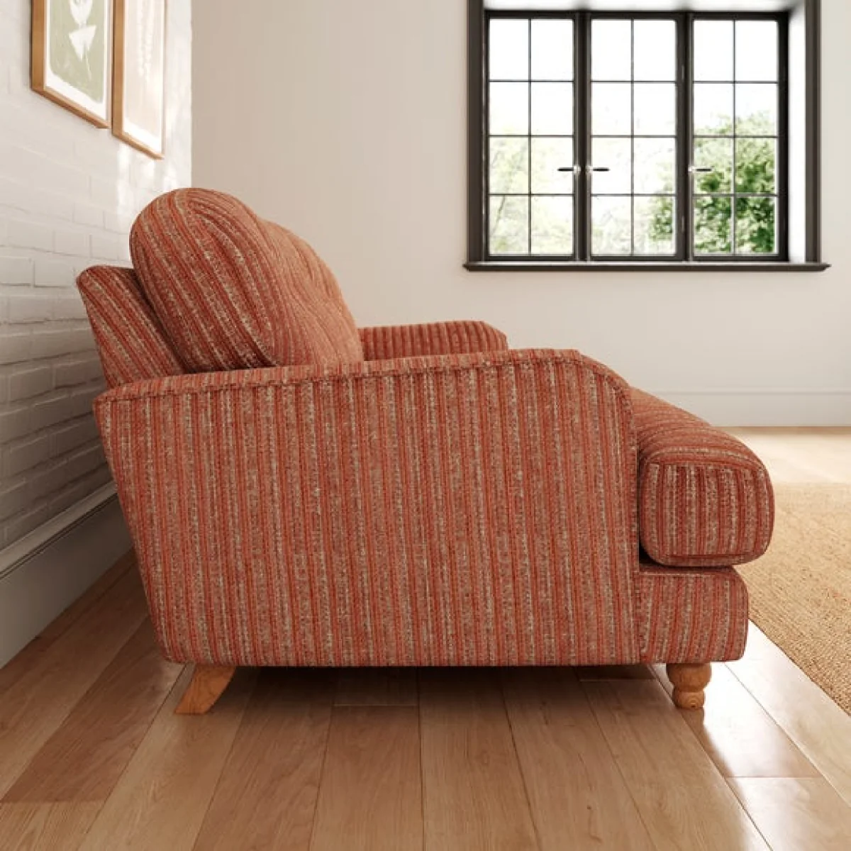 Martha Chunky Chenille Stripe 3 Seater Sofa – image 3