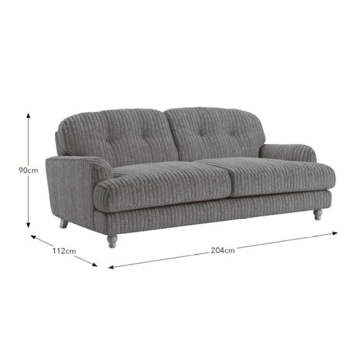 Martha Chunky Chenille Stripe 3 Seater Sofa – image 9