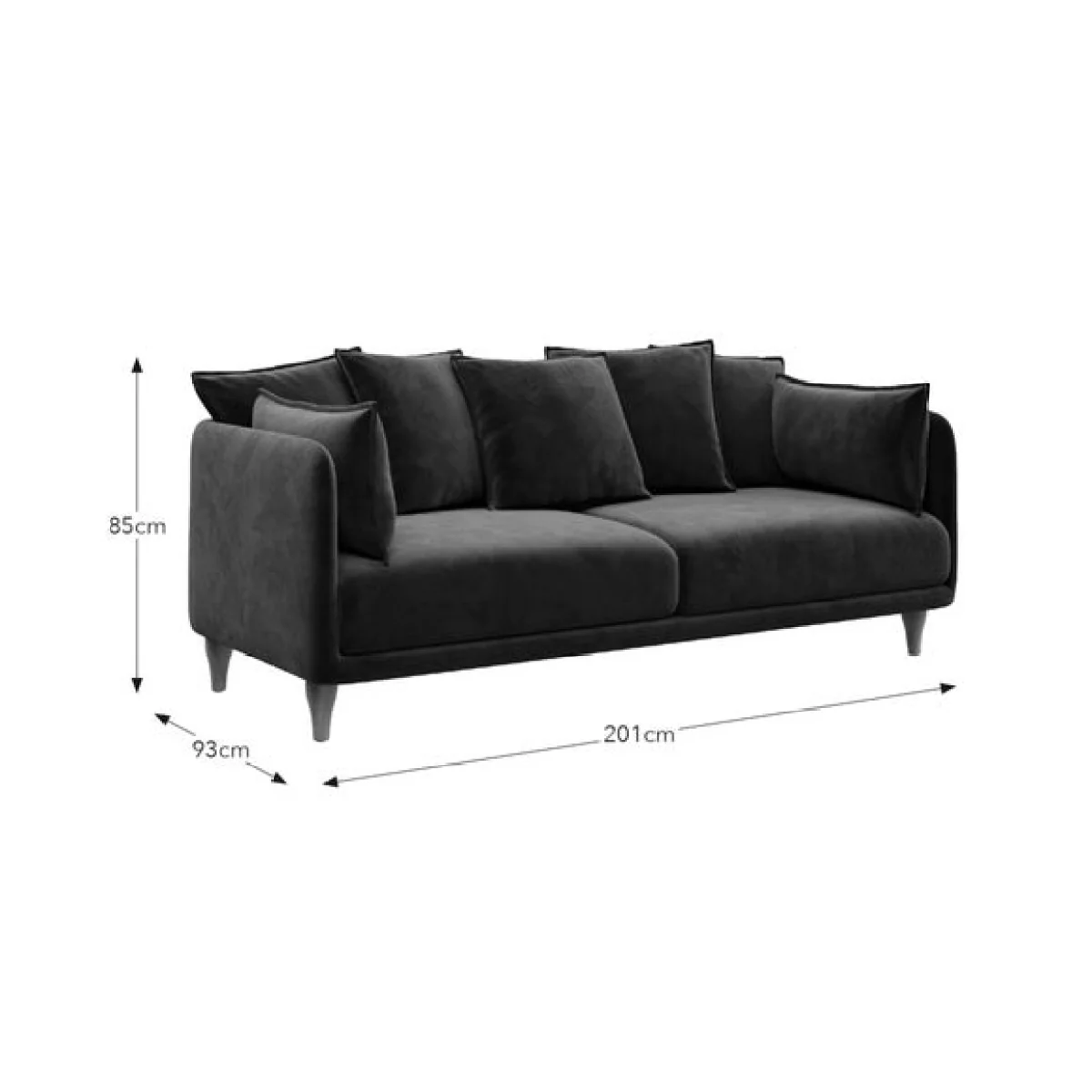 Armitage Scatter Back Velvet 3 Seater Sofa – image 9