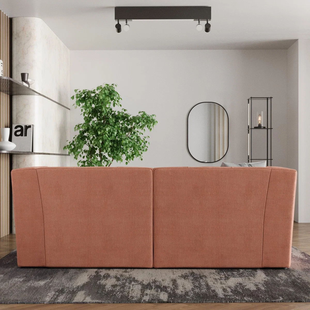Modular Squish Clay Tonal Chenille 2 Seater Sofa Tonal Chenille Clay – image 2