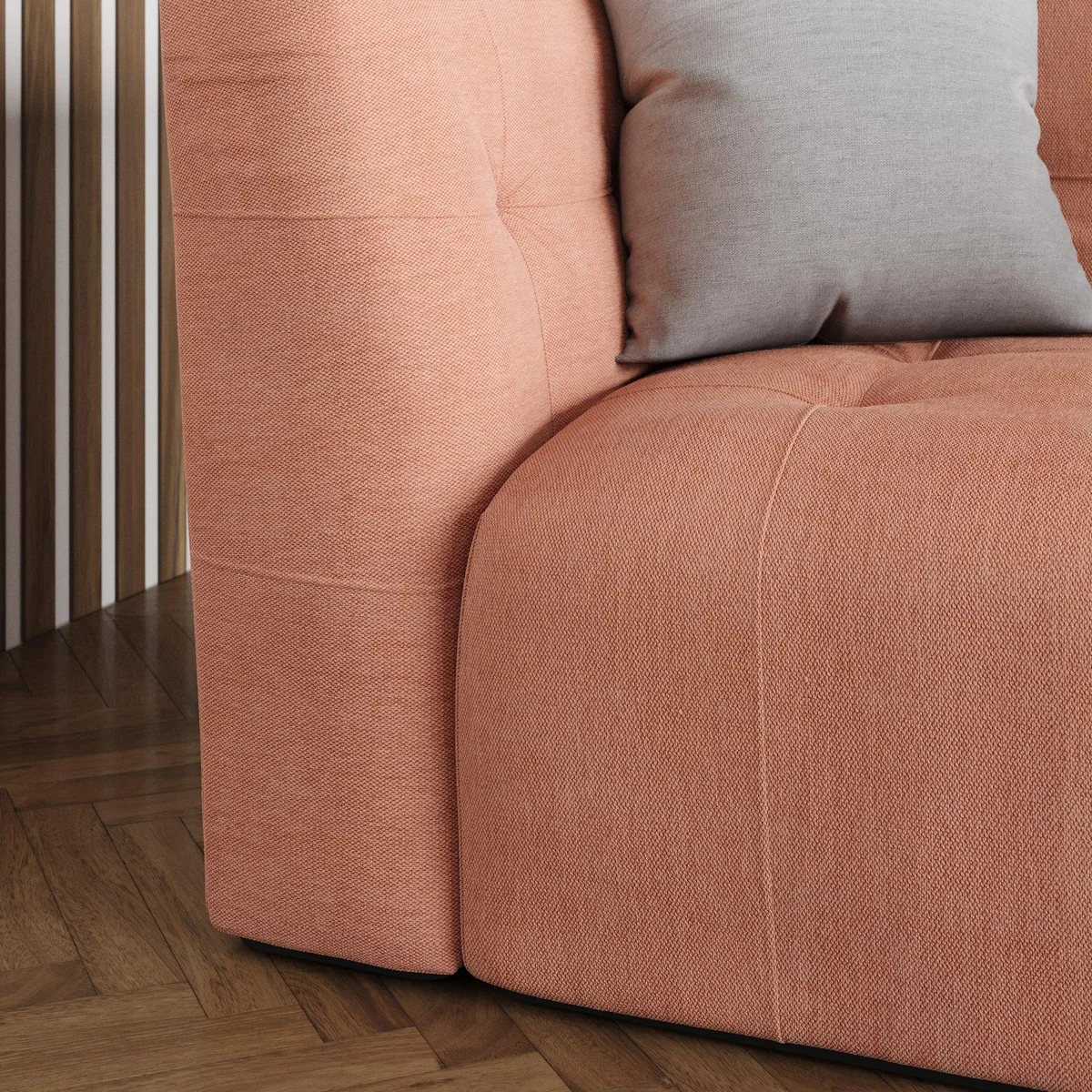 Modular Squish Clay Tonal Chenille 2 Seater Sofa Tonal Chenille Clay – image 4