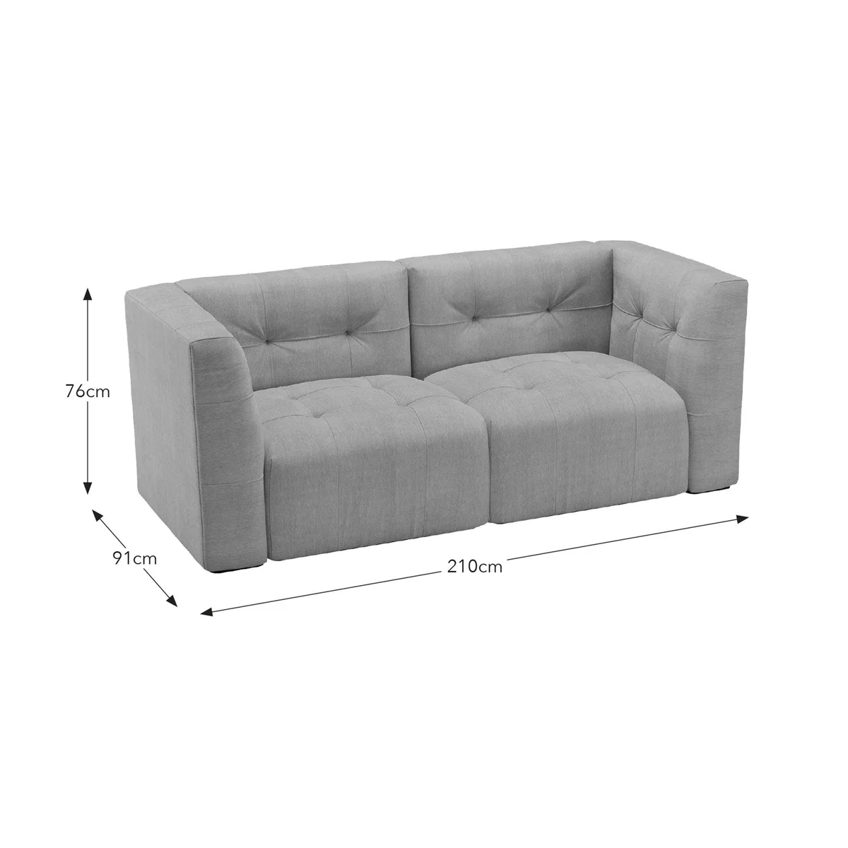 Modular Squish Clay Tonal Chenille 2 Seater Sofa Tonal Chenille Clay – image 9