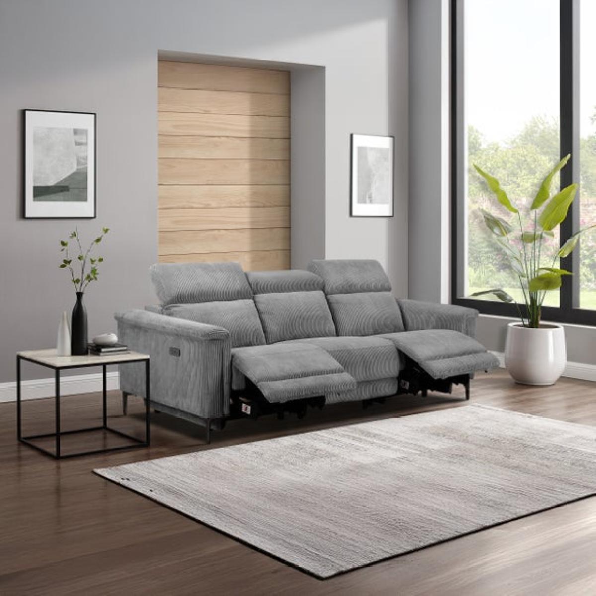 Lund Corduroy Power Recliner 3 Seater Sofa – image 2