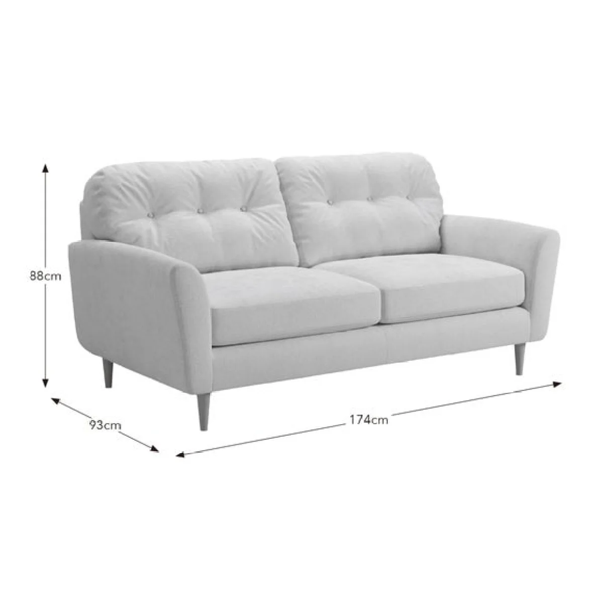 Sven Soft Texture Chenille 3 Seater Sofa – image 9