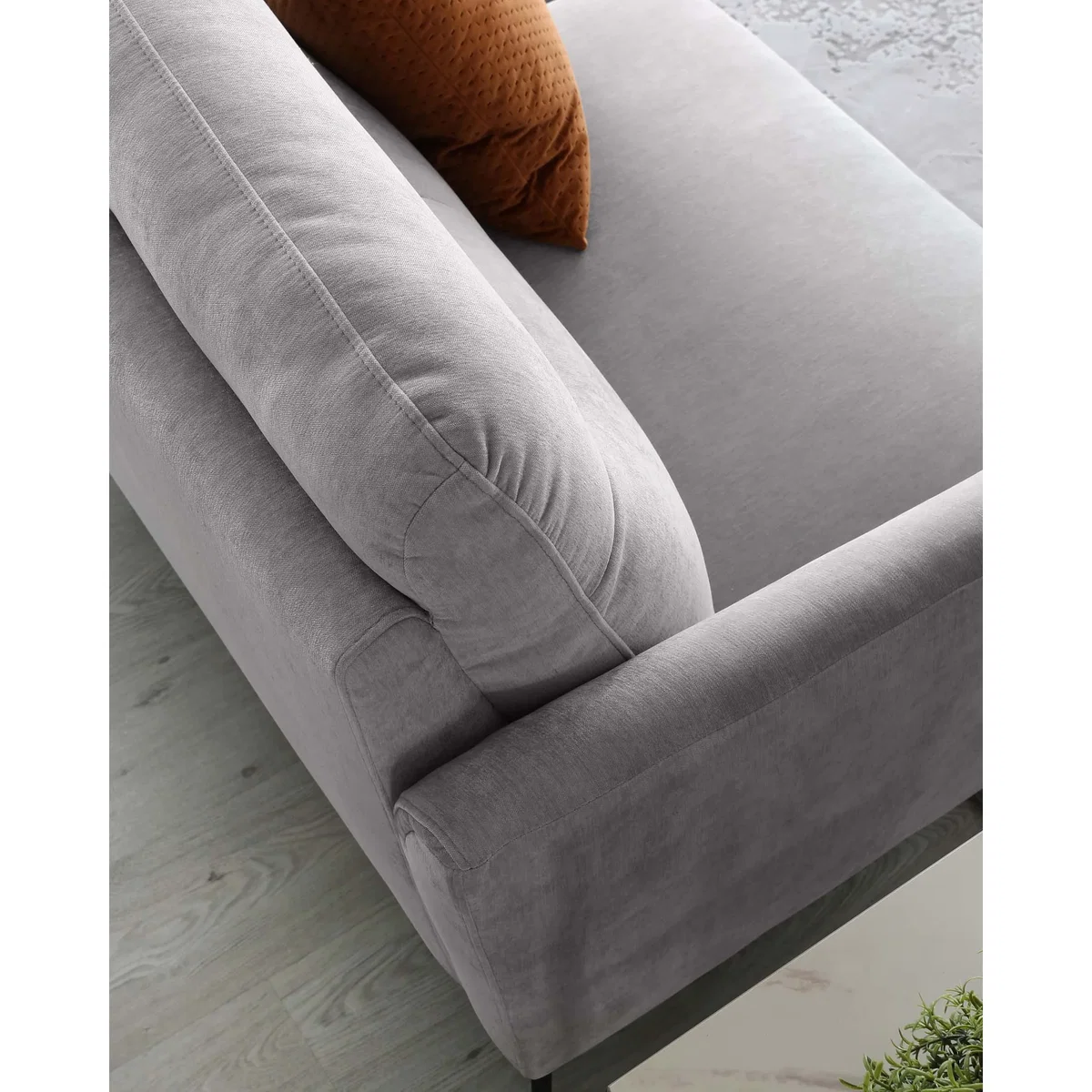 Brooks Light Grey Fabric Pleat 3 Seater Sofa – image 5