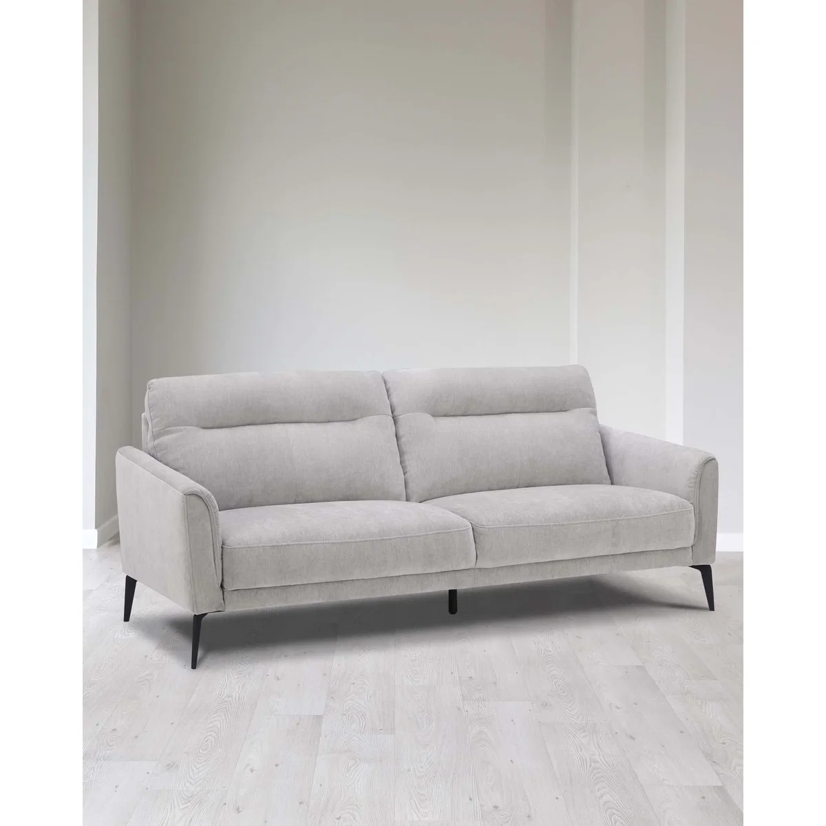 Brooks Light Grey Fabric Pleat 3 Seater Sofa – image 8