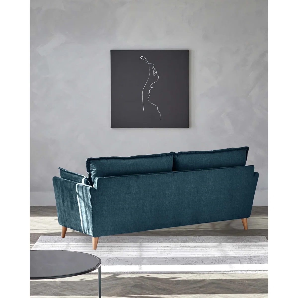 Otto Dark Blue Chenille 2 Seater Sofa – image 3